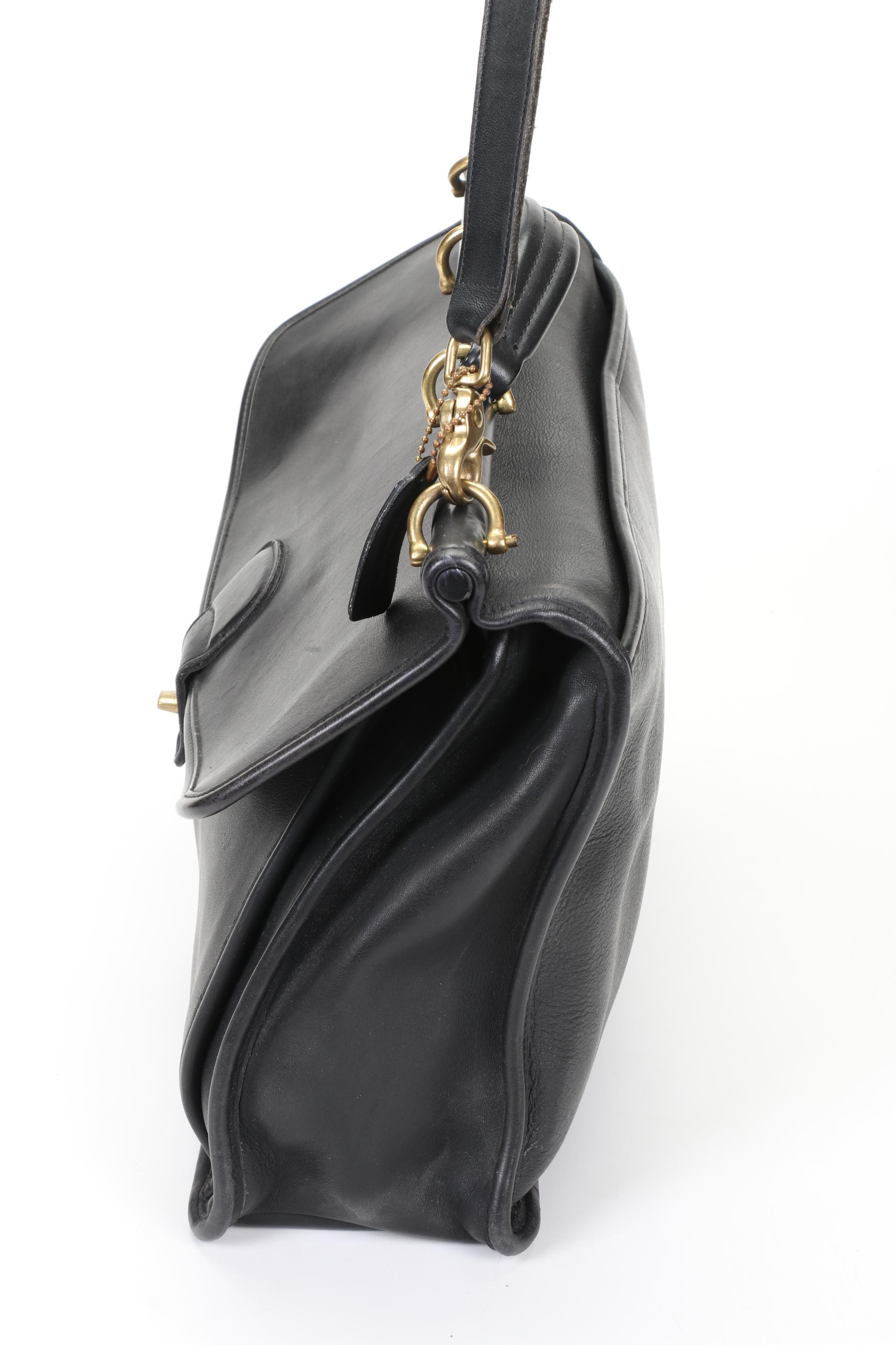 Coach Beekman Two-Way Messenger Bag Briefcase in Black Leather