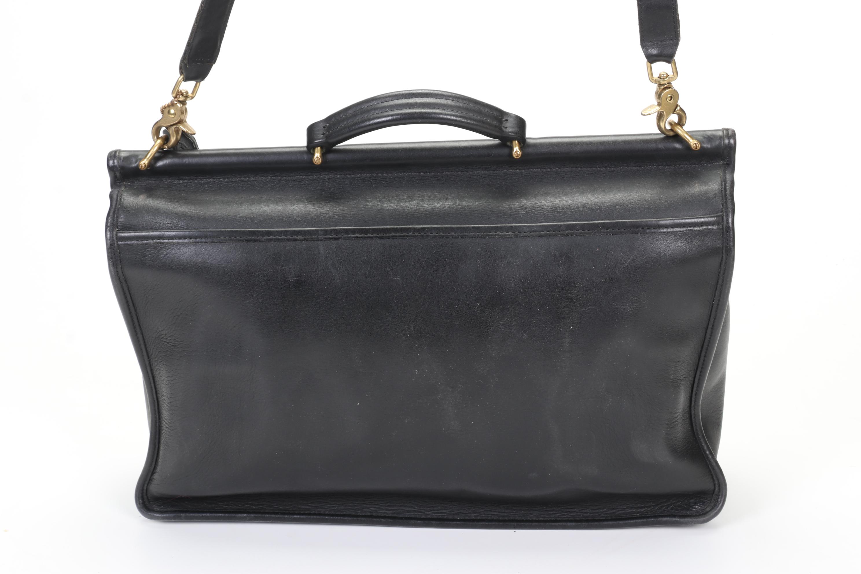 Coach Beekman Two-Way Messenger Bag Briefcase in Black Leather