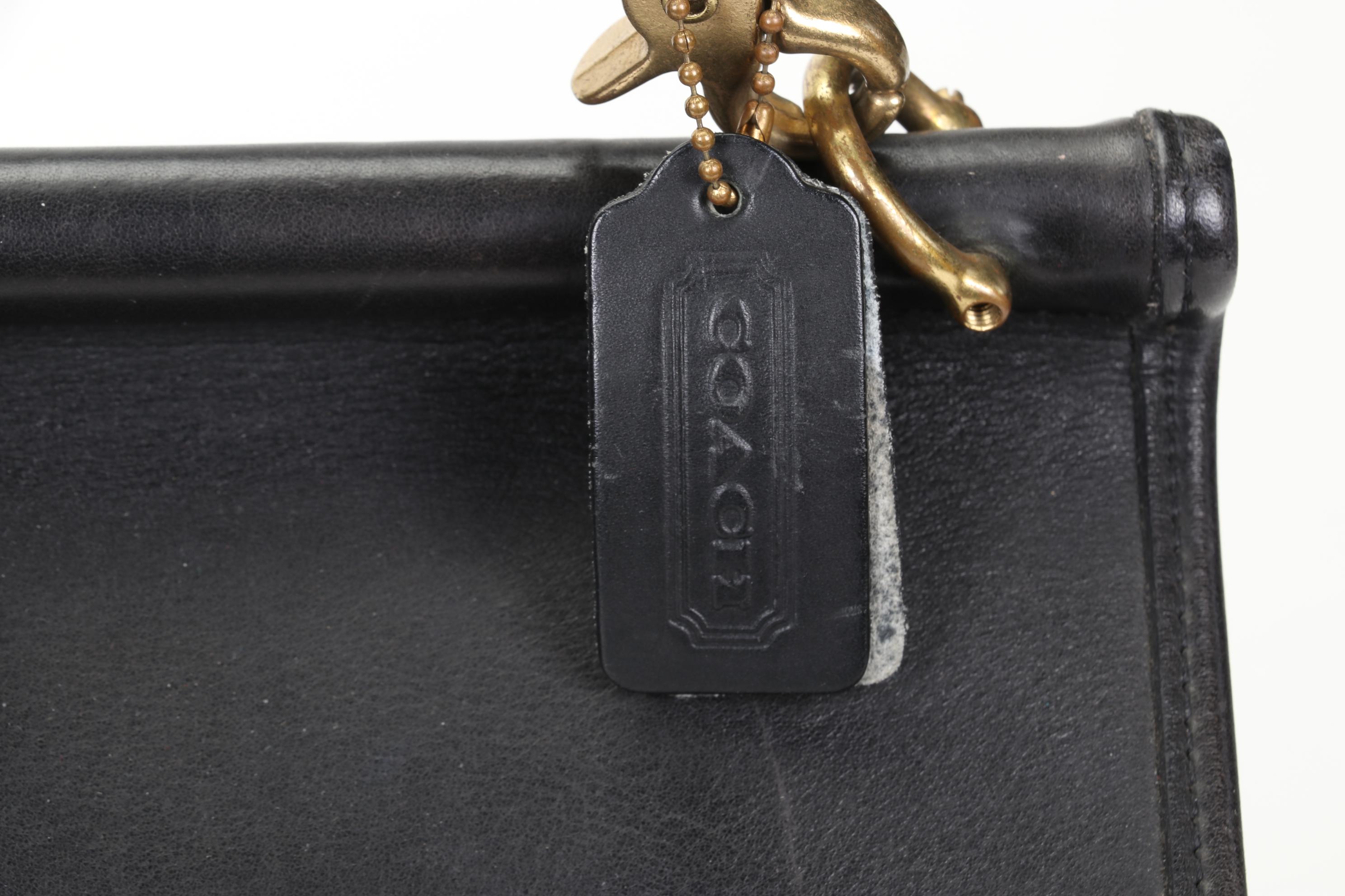 Coach Beekman Two-Way Messenger Bag Briefcase in Black Leather