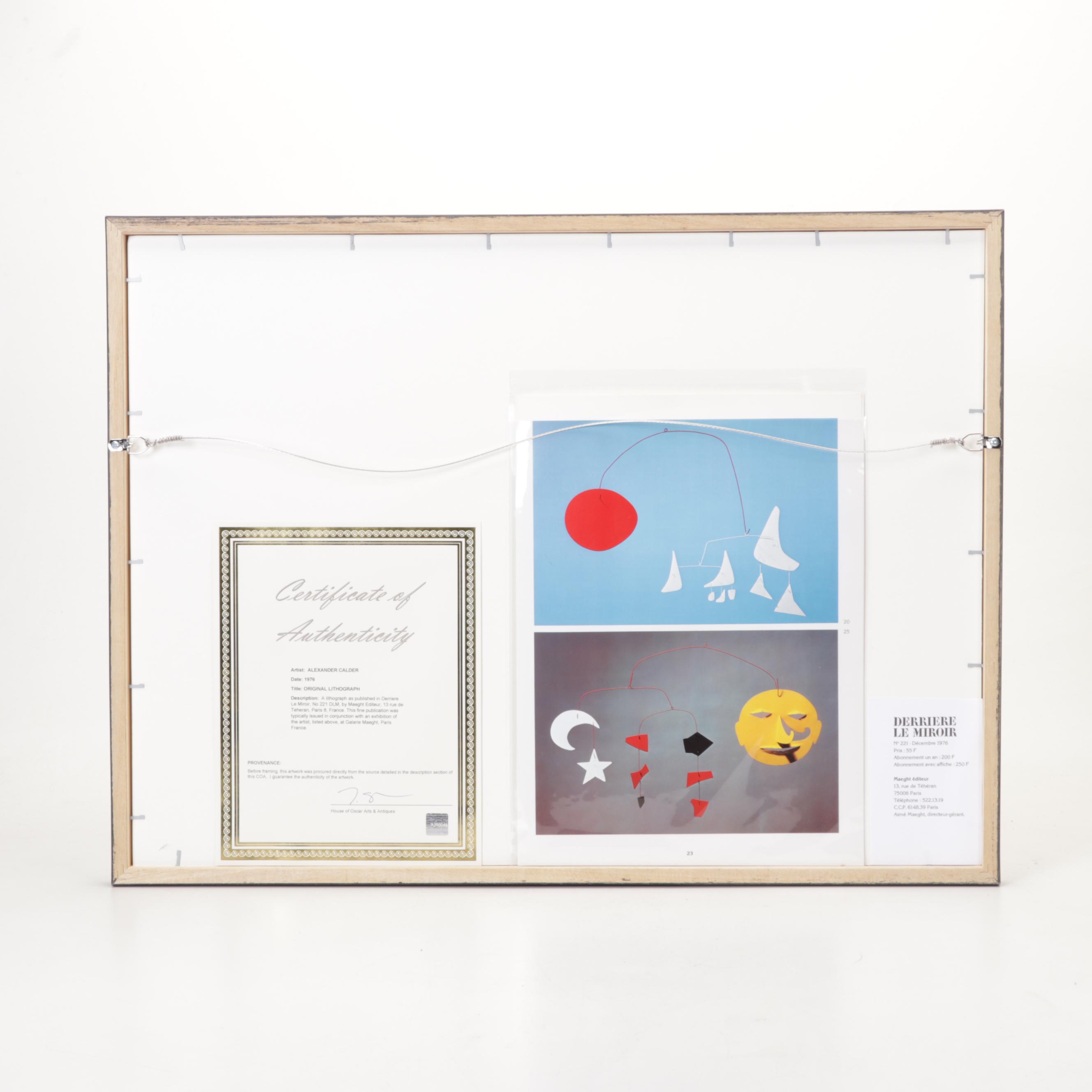 Alexander Calder Double-Page Color Lithograph for "Derrière le Miroir," 1976