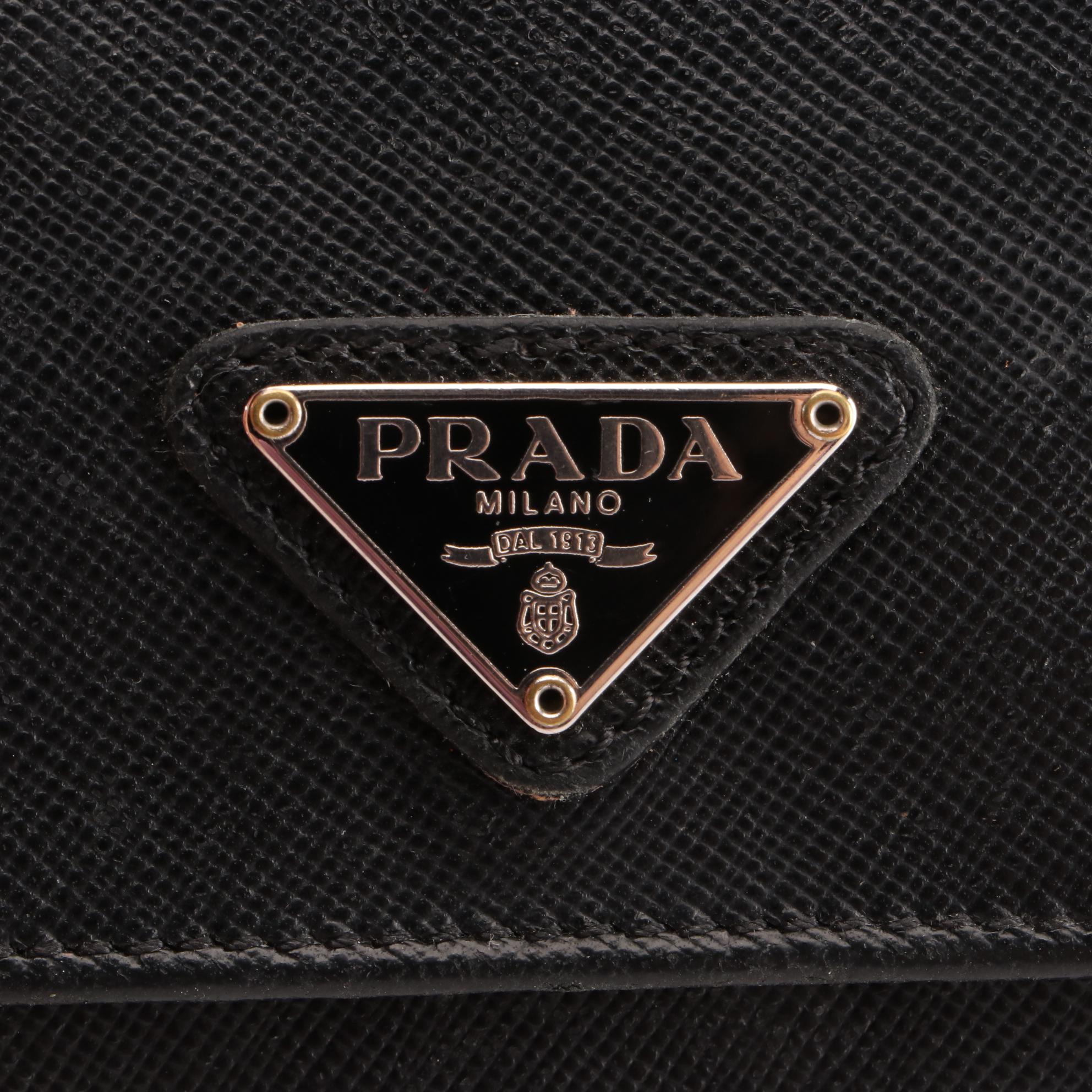 Prada Small Coin Pouch in Black Saffiano Leather