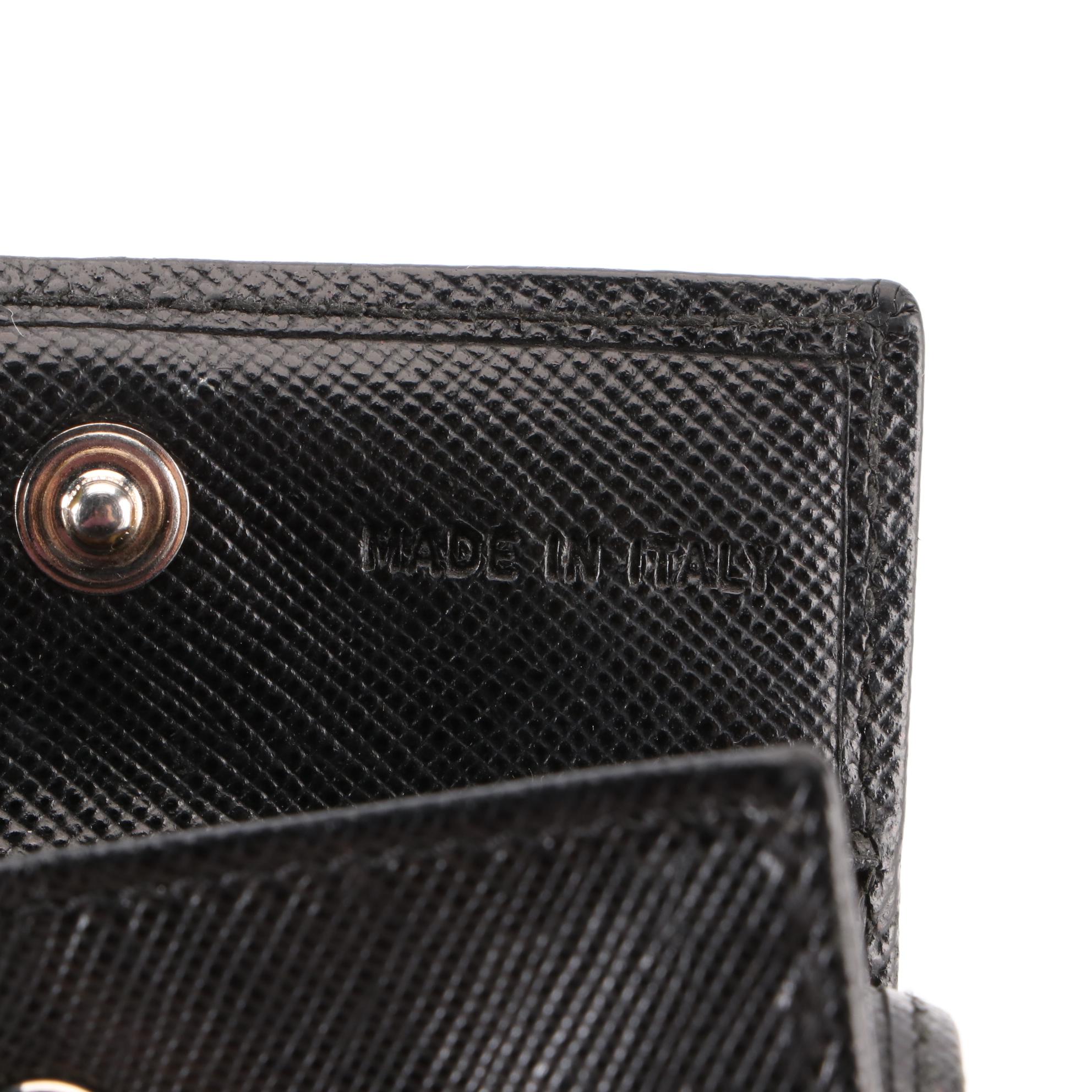 Prada Small Coin Pouch in Black Saffiano Leather