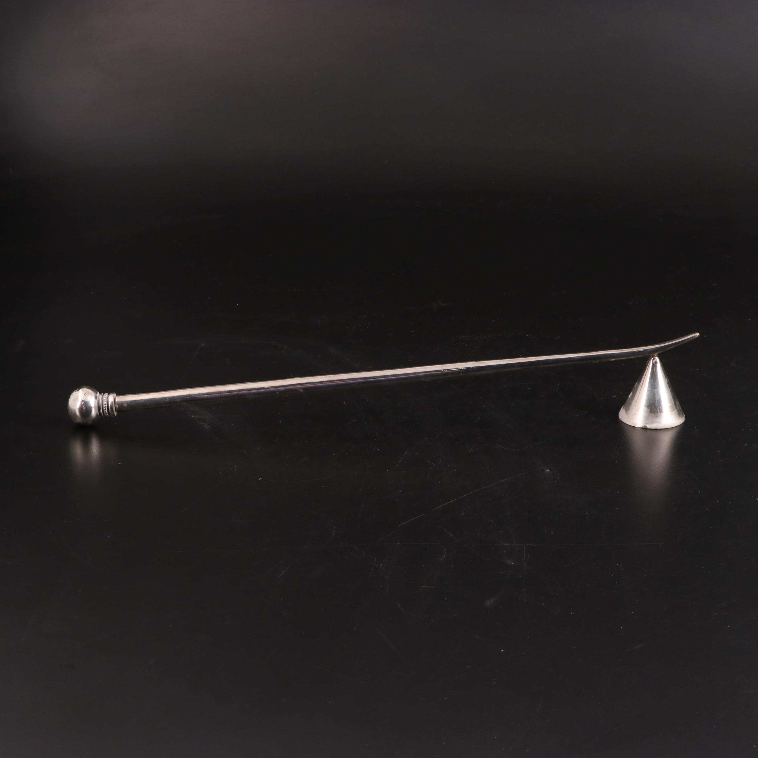 Kenneth Lilly Silver Plate with Other Candlesticks and Snuffer