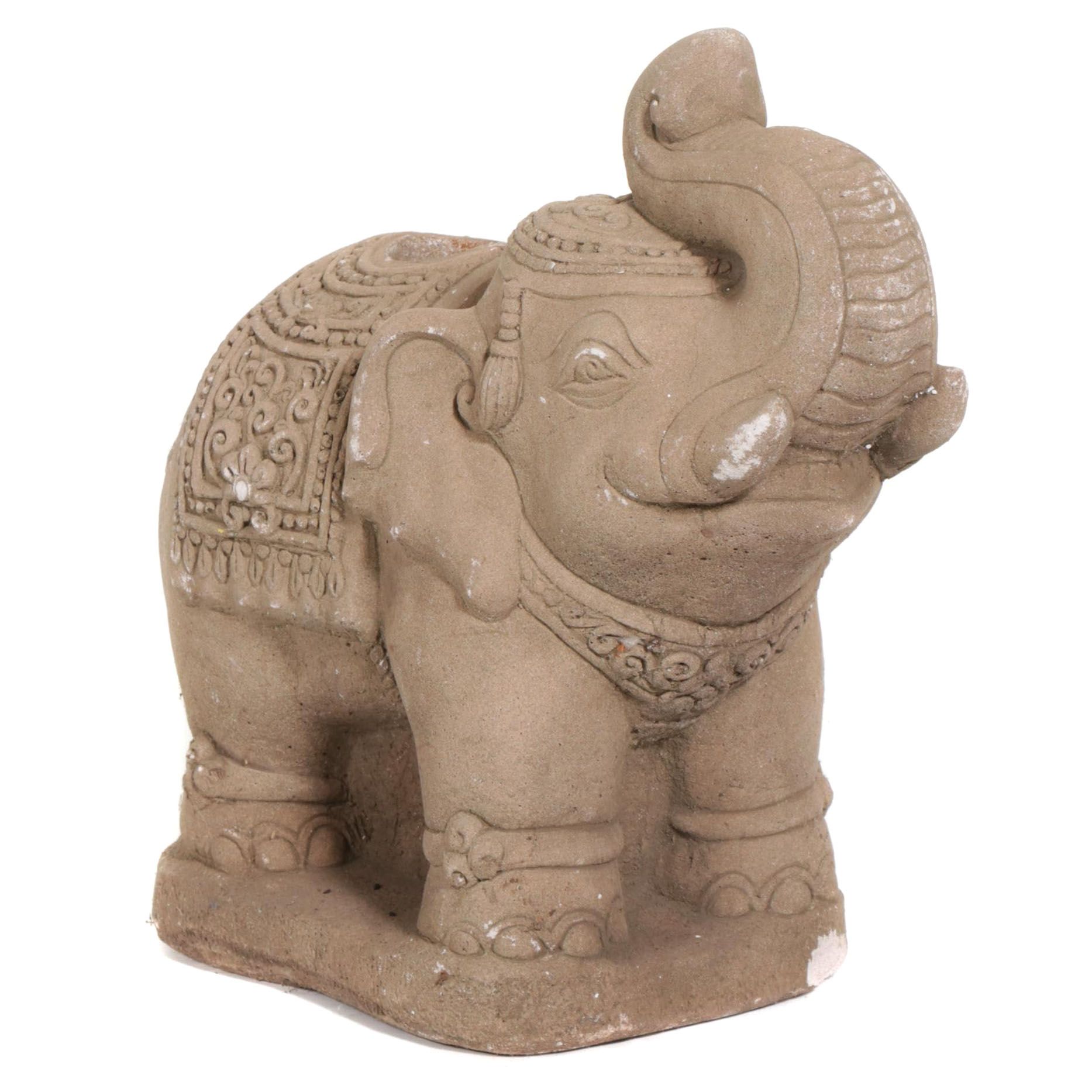 Cast Concrete Elephant Garden Sculpture