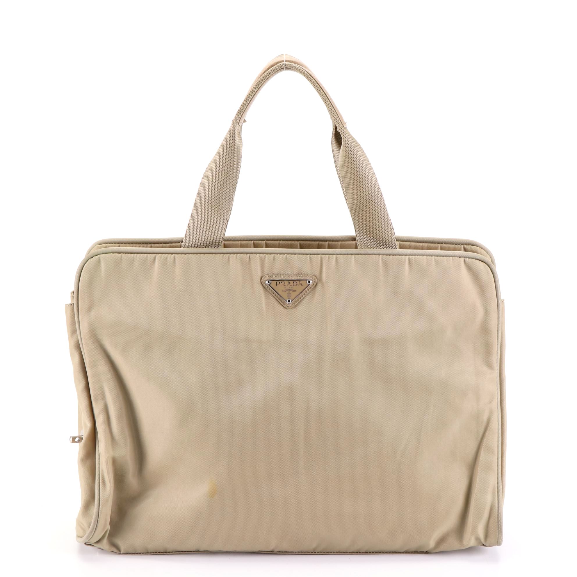 Prada Laptop Bag in Nylon with Leather Trim