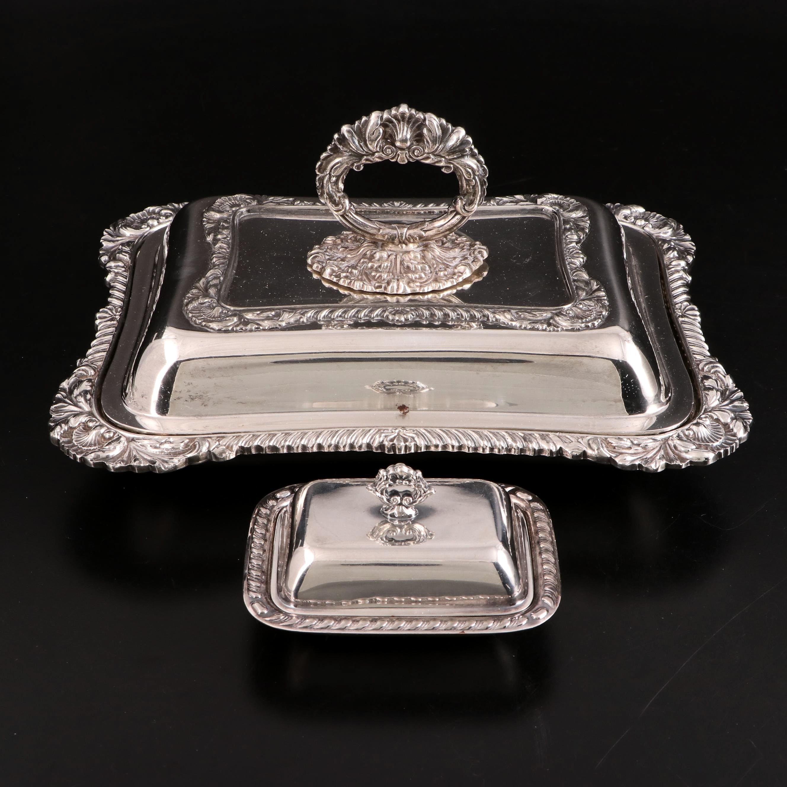 Silver Plate Covered Serving Dishes, Mid to Late 20th Century