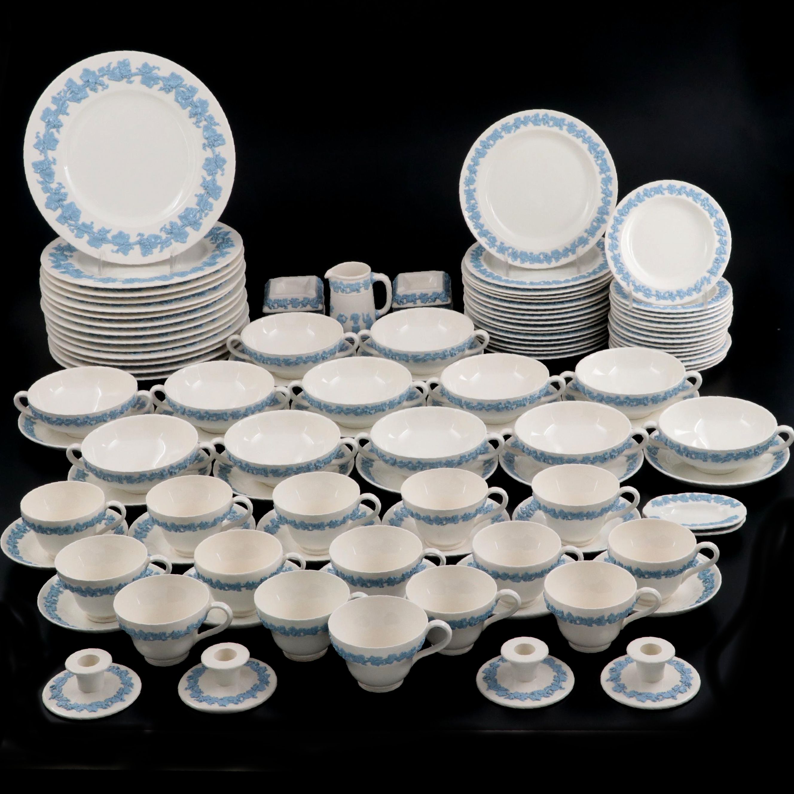 Wedgwood Embossed Lavender on Cream Queensware Dinnerware Collection