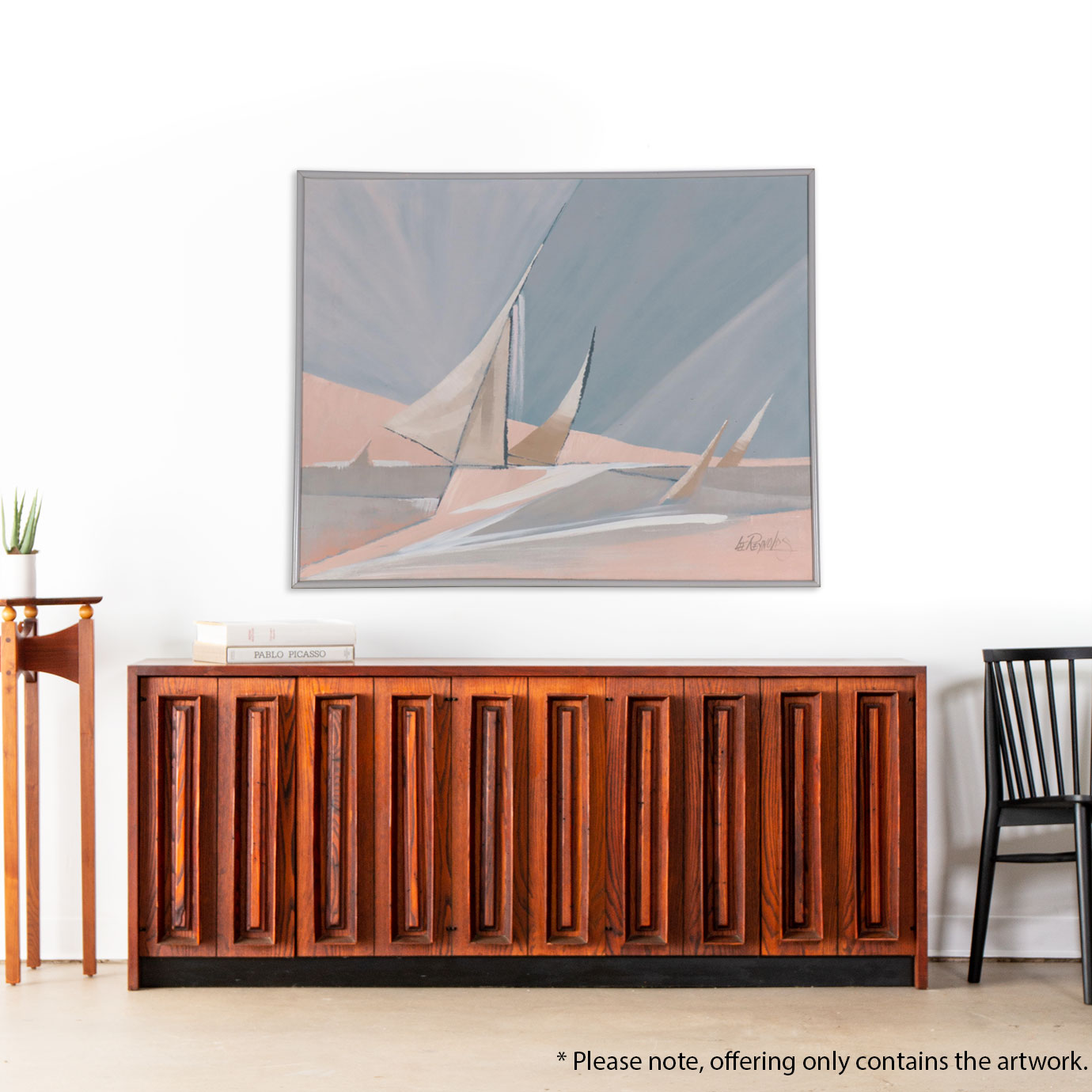 Lee Reynolds Large-Scale Oil Painting of Abstract Sailboats