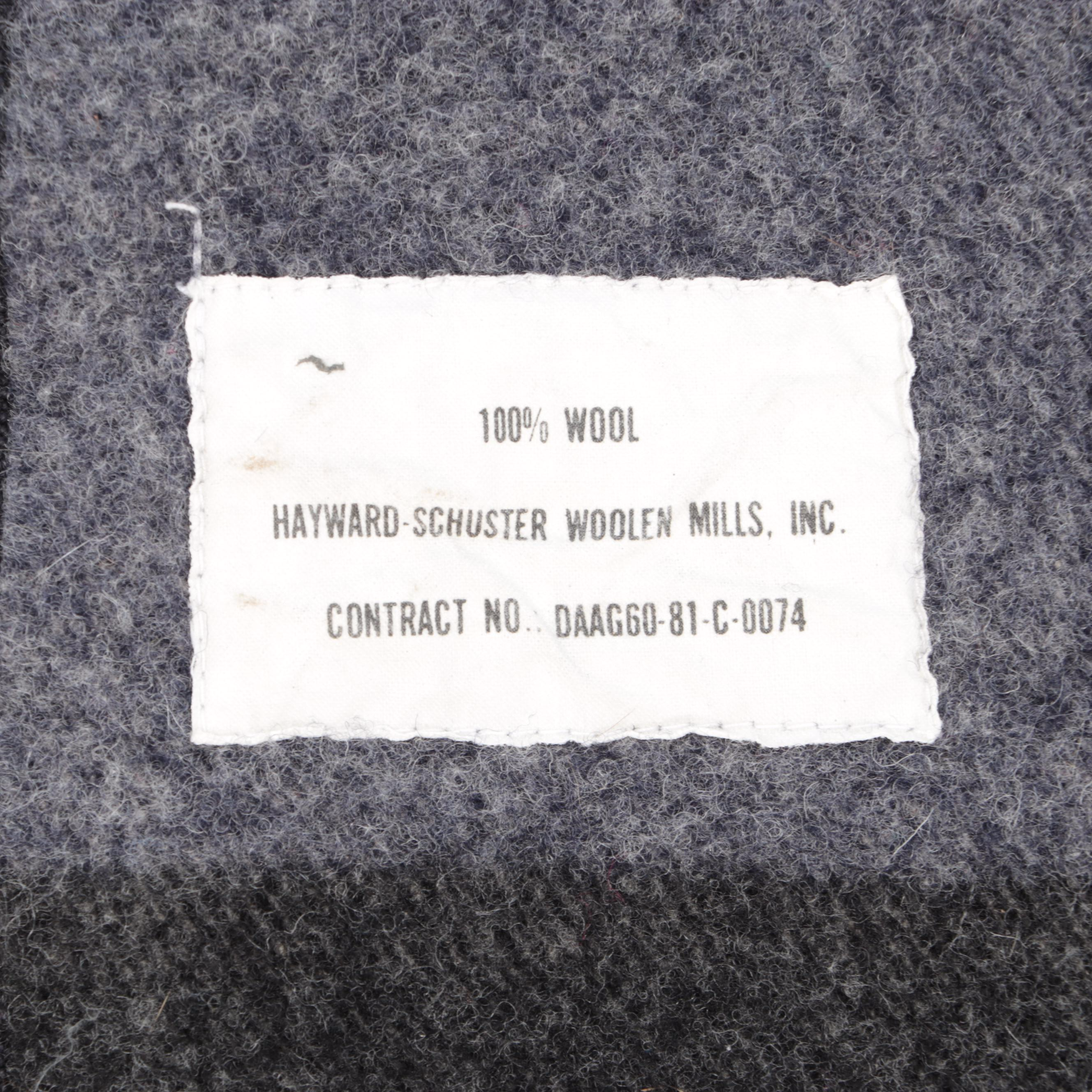 Hayward-Schuster Woolen Mills Striped Wool Blanket, Late 20th Century