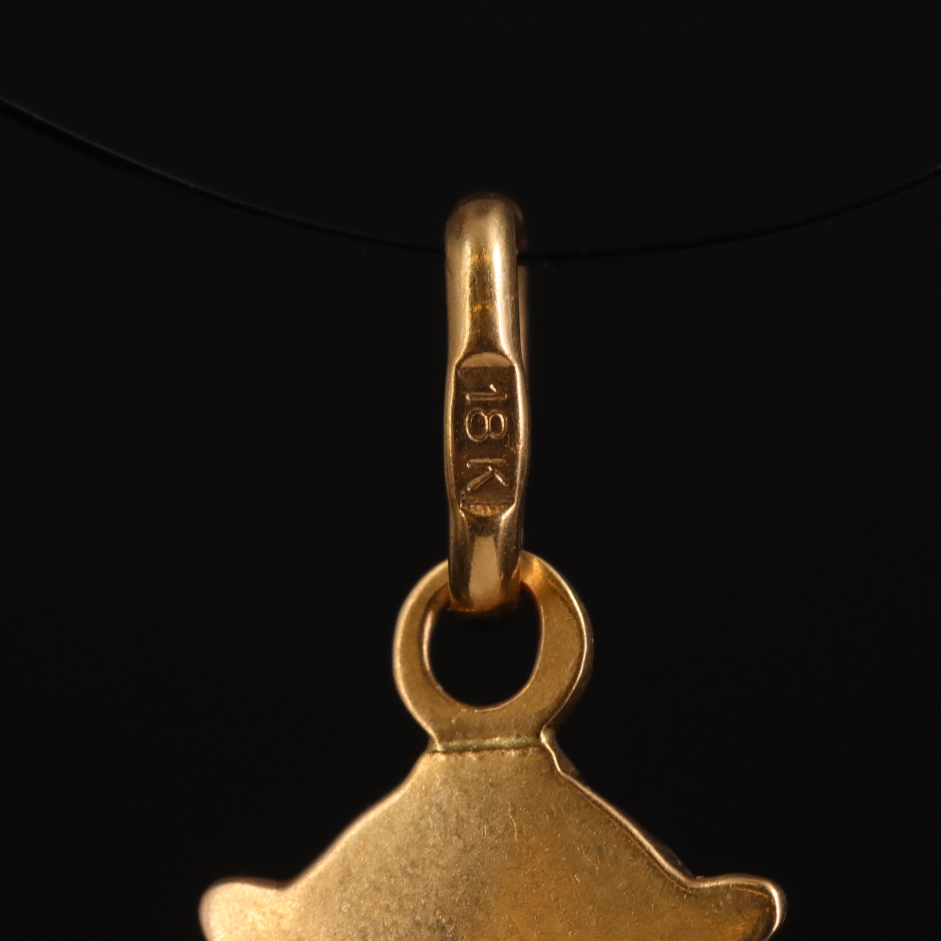 18K Enamel Ladybug Pendant