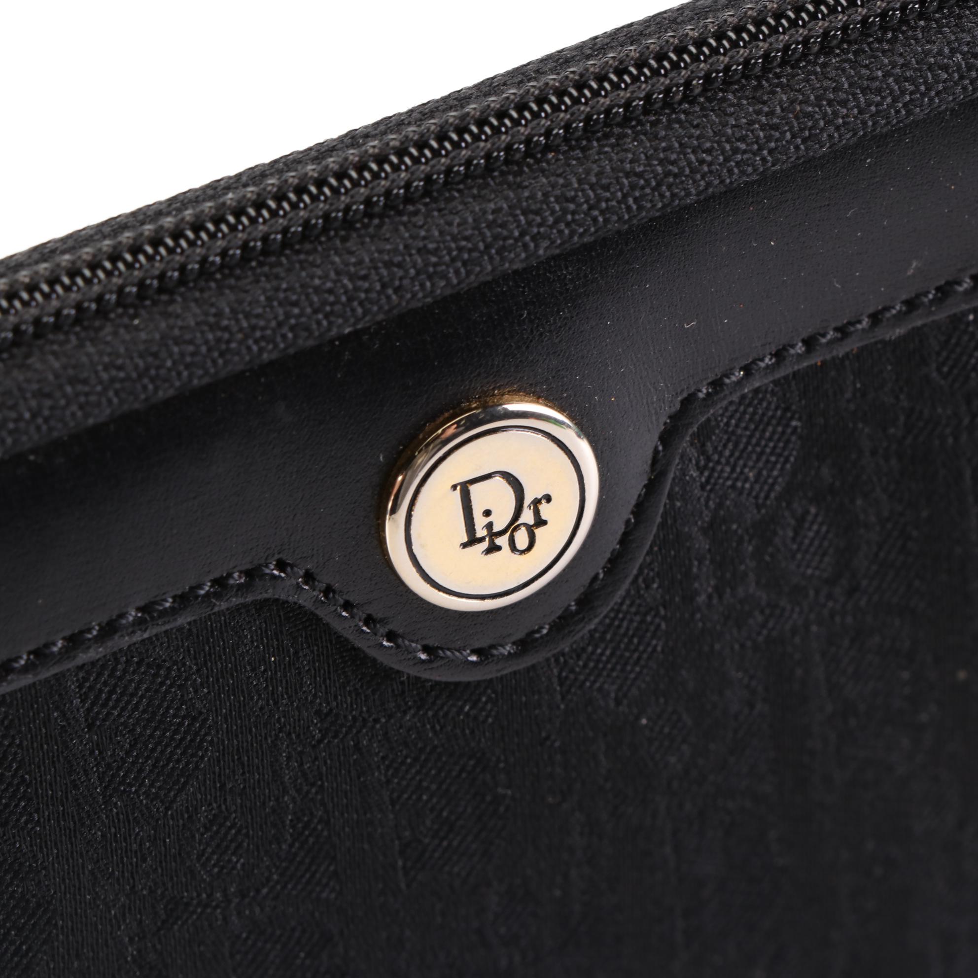 Christian Dior Zip Pouch in Dior Oblique Canvas and Leather