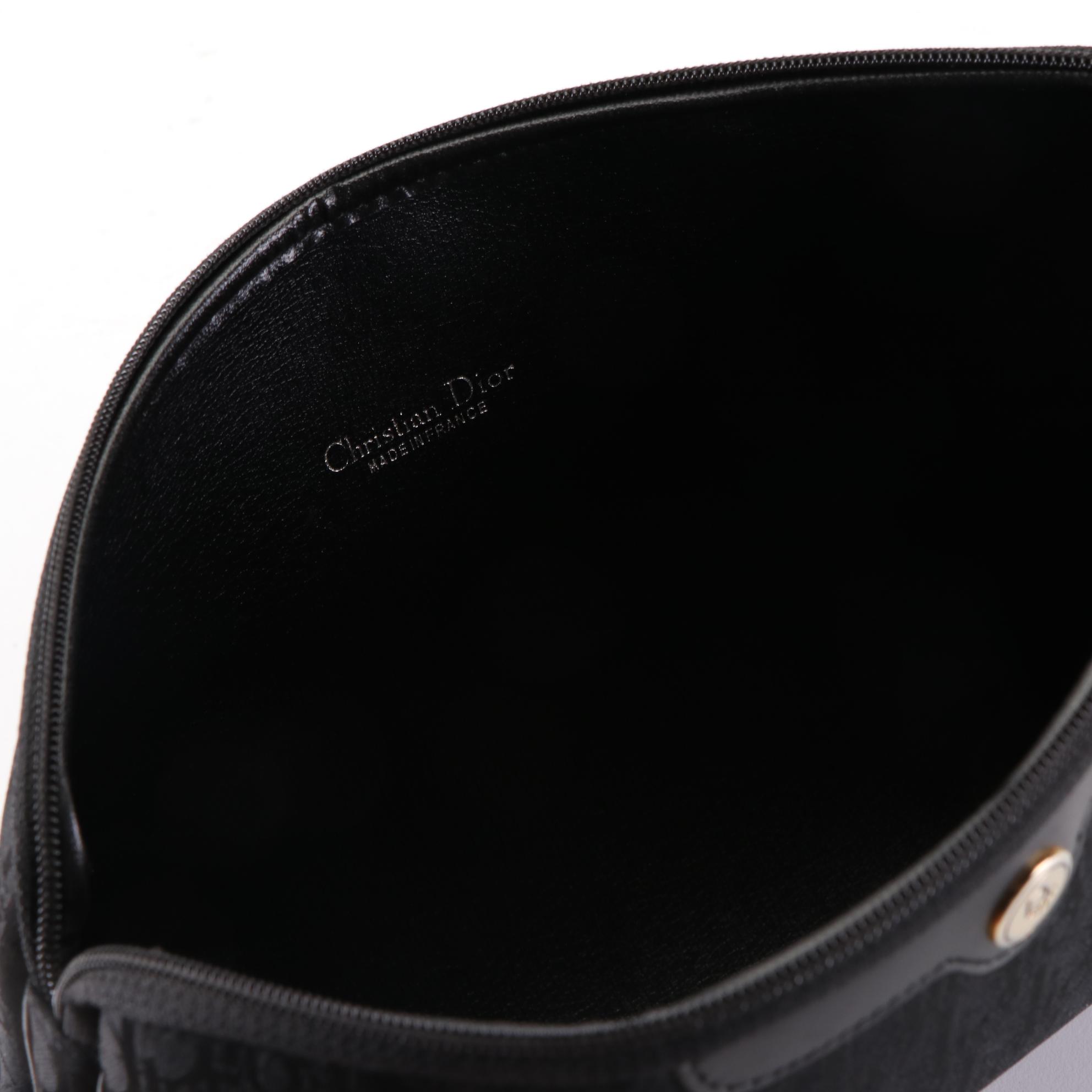 Christian Dior Zip Pouch in Dior Oblique Canvas and Leather