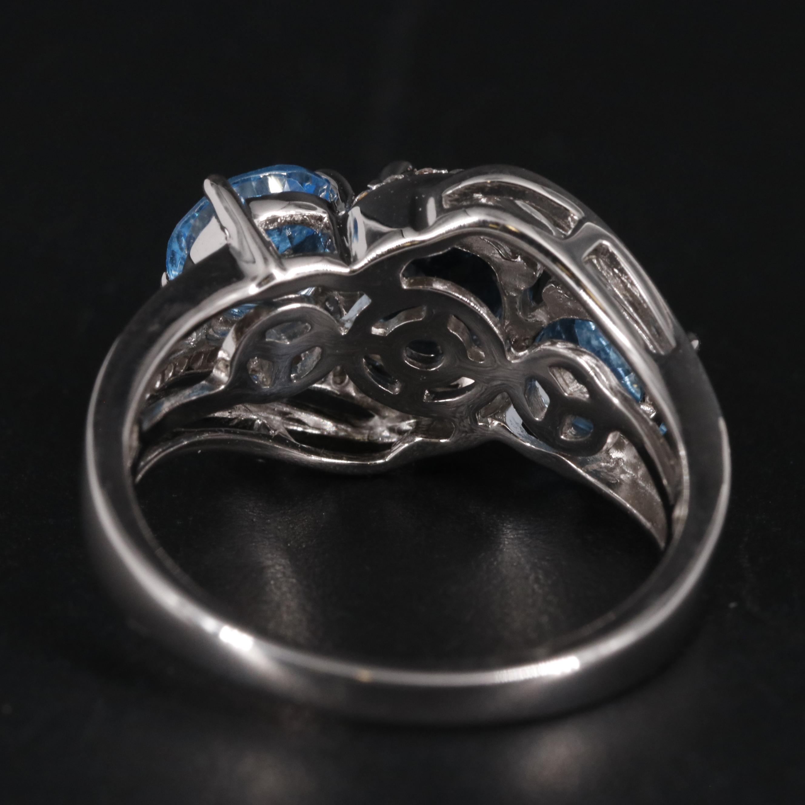 Sterling Silver Topaz and Sapphire Ring
