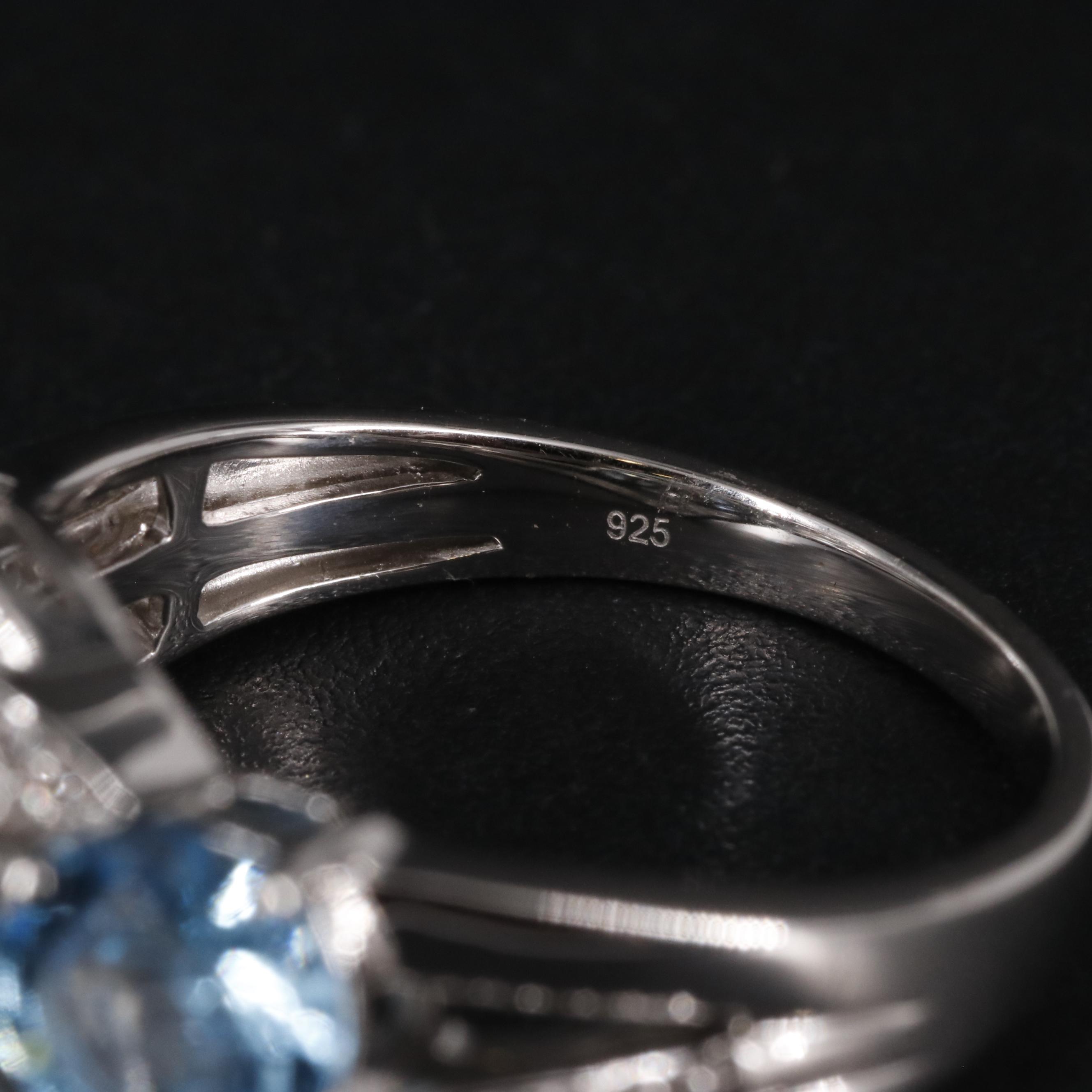 Sterling Silver Topaz and Sapphire Ring
