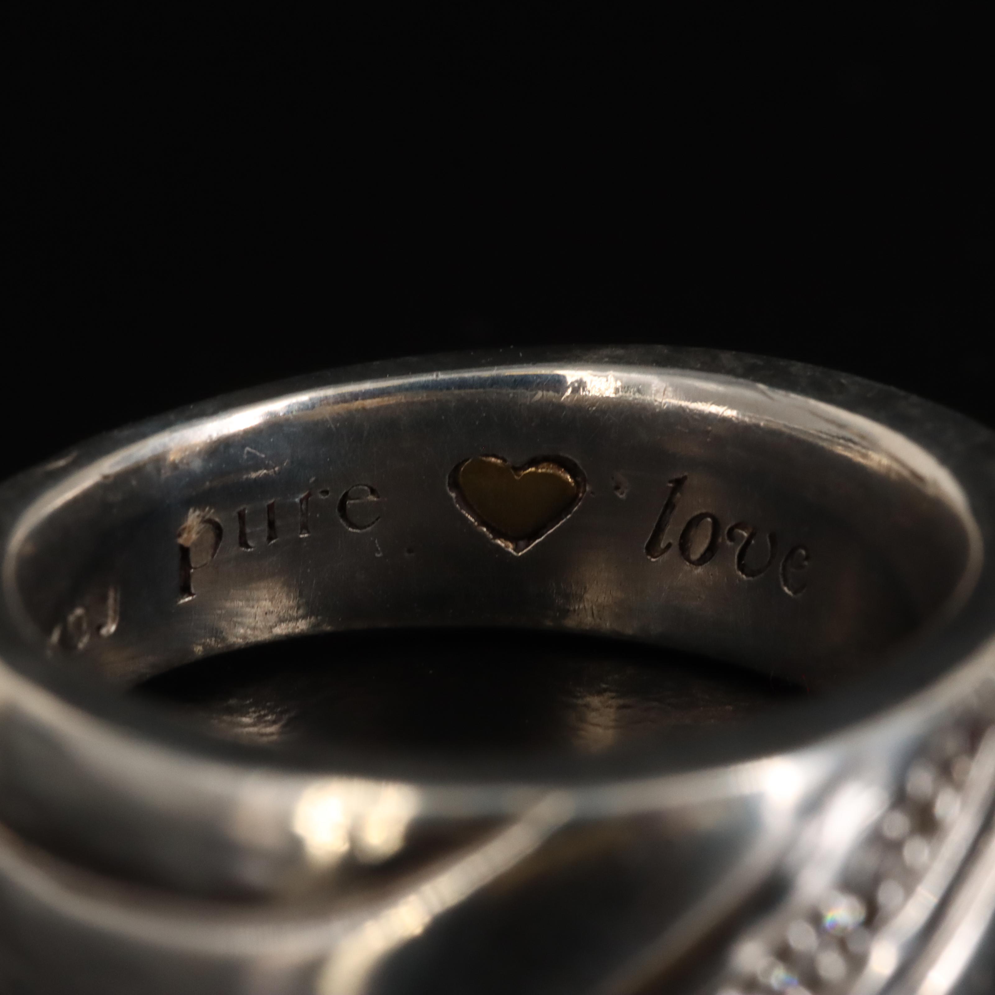 Sterling Diamond Ring with 24K Accent