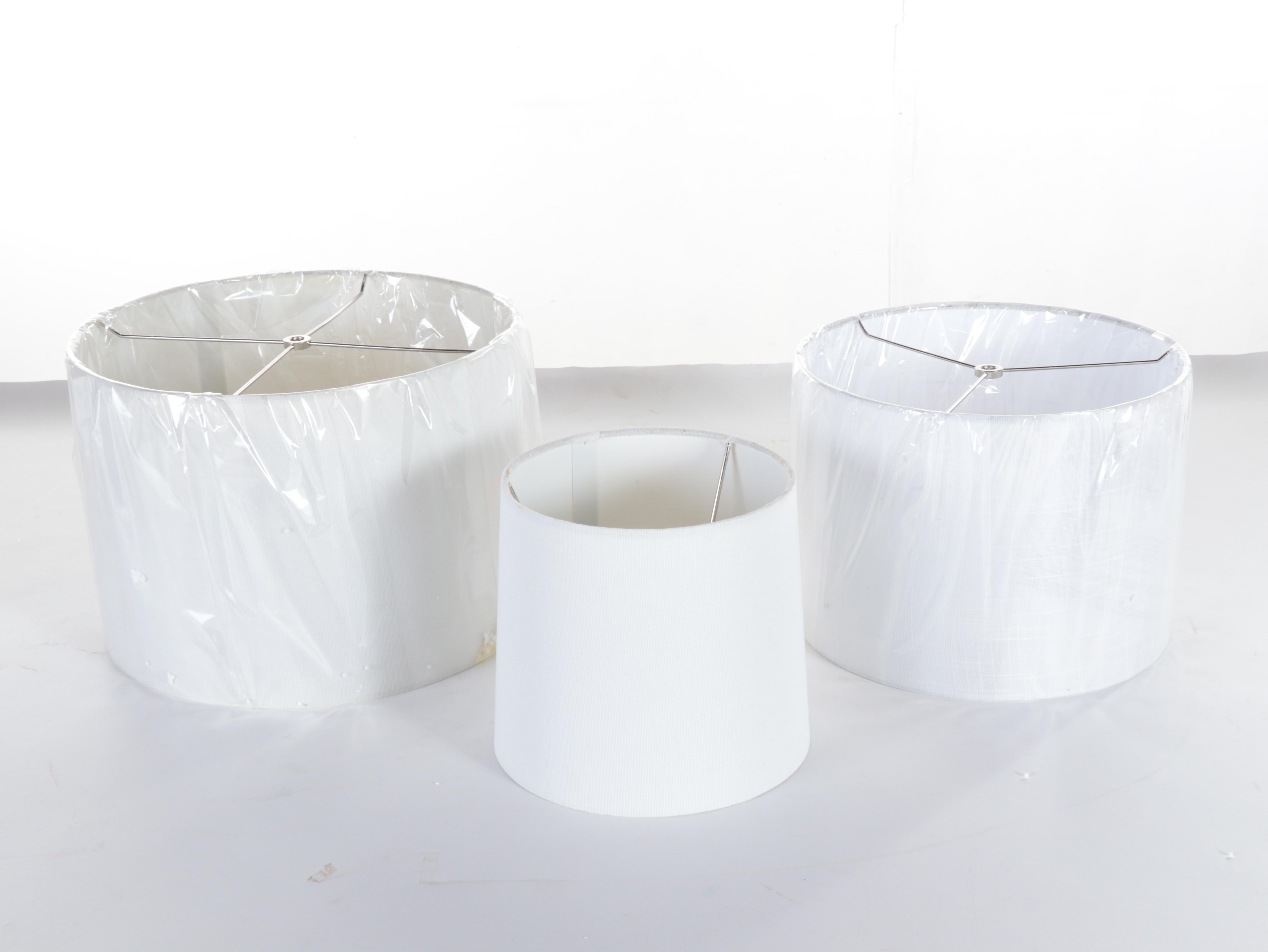 Décor Therapy "Justin" Rope Lamp With Rattan and White Ceramic Table Lamps