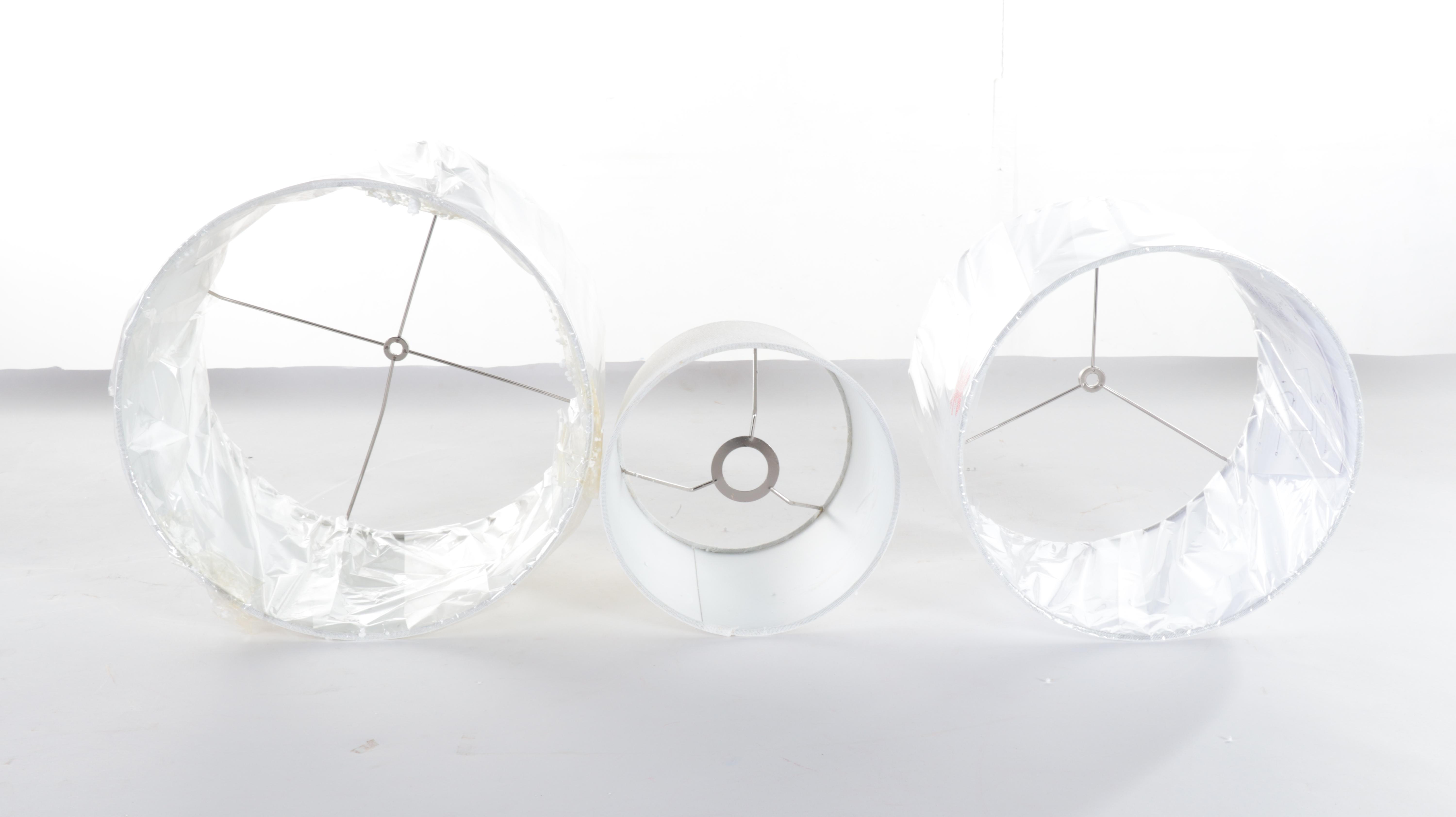 Décor Therapy "Justin" Rope Lamp With Rattan and White Ceramic Table Lamps