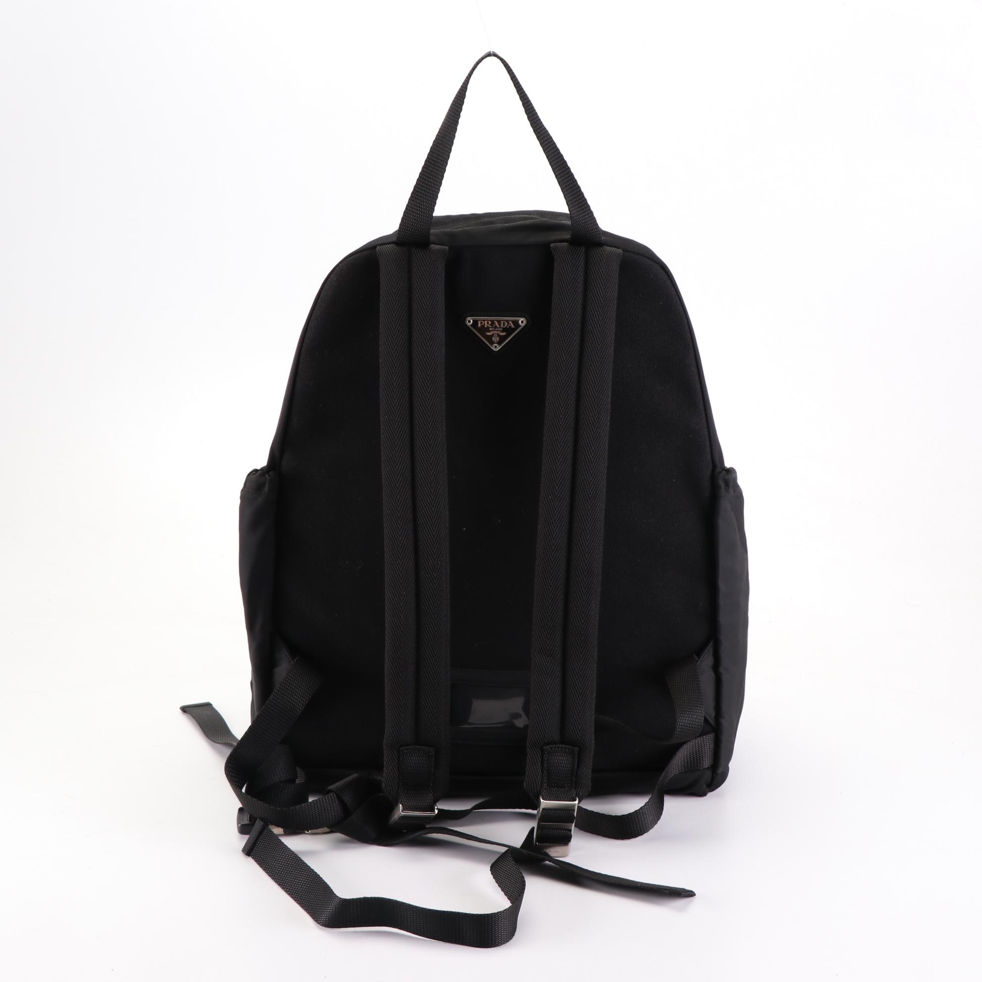 Prada Tessuto Nylon Drawstring Backpack in Black Nylon