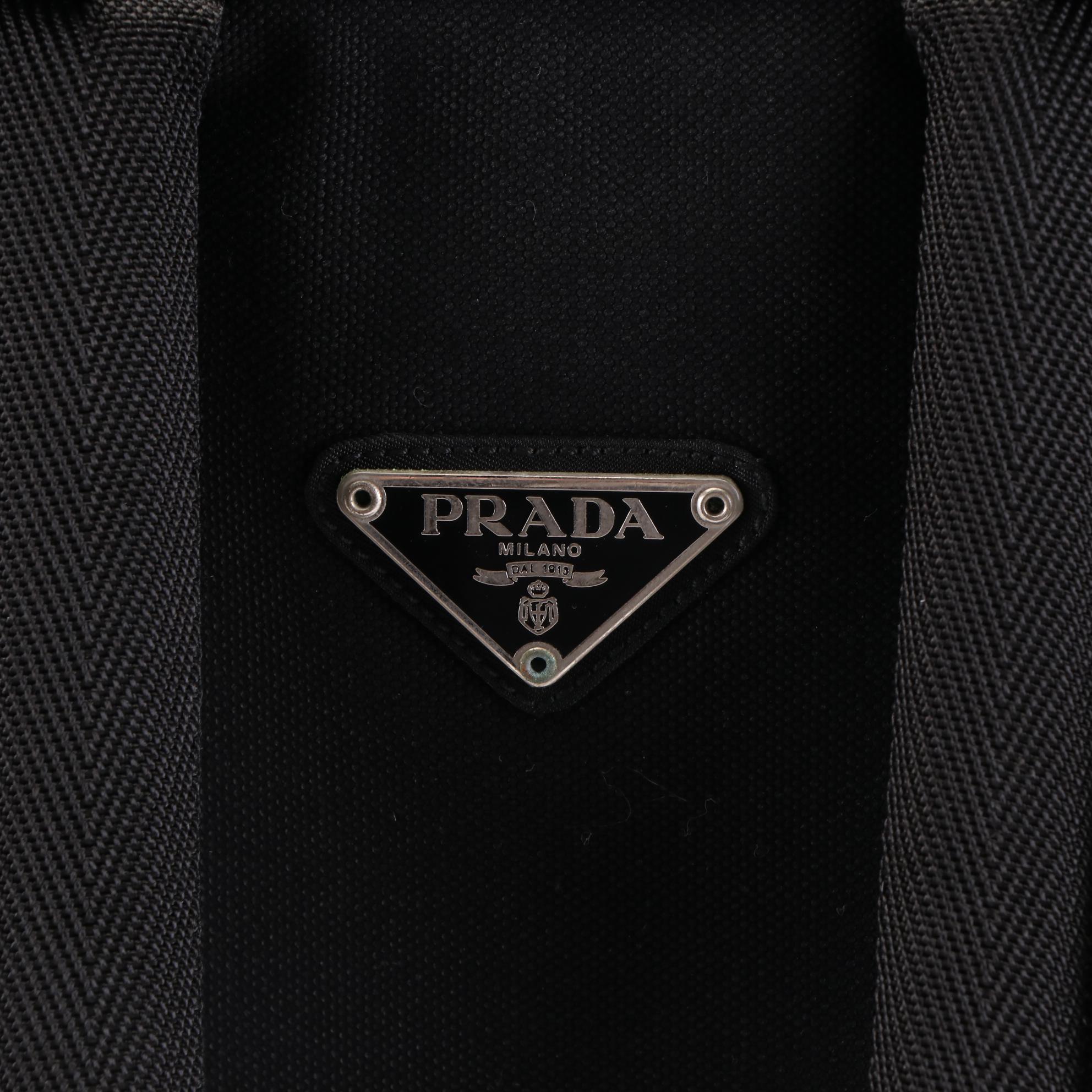 Prada Tessuto Nylon Drawstring Backpack in Black Nylon