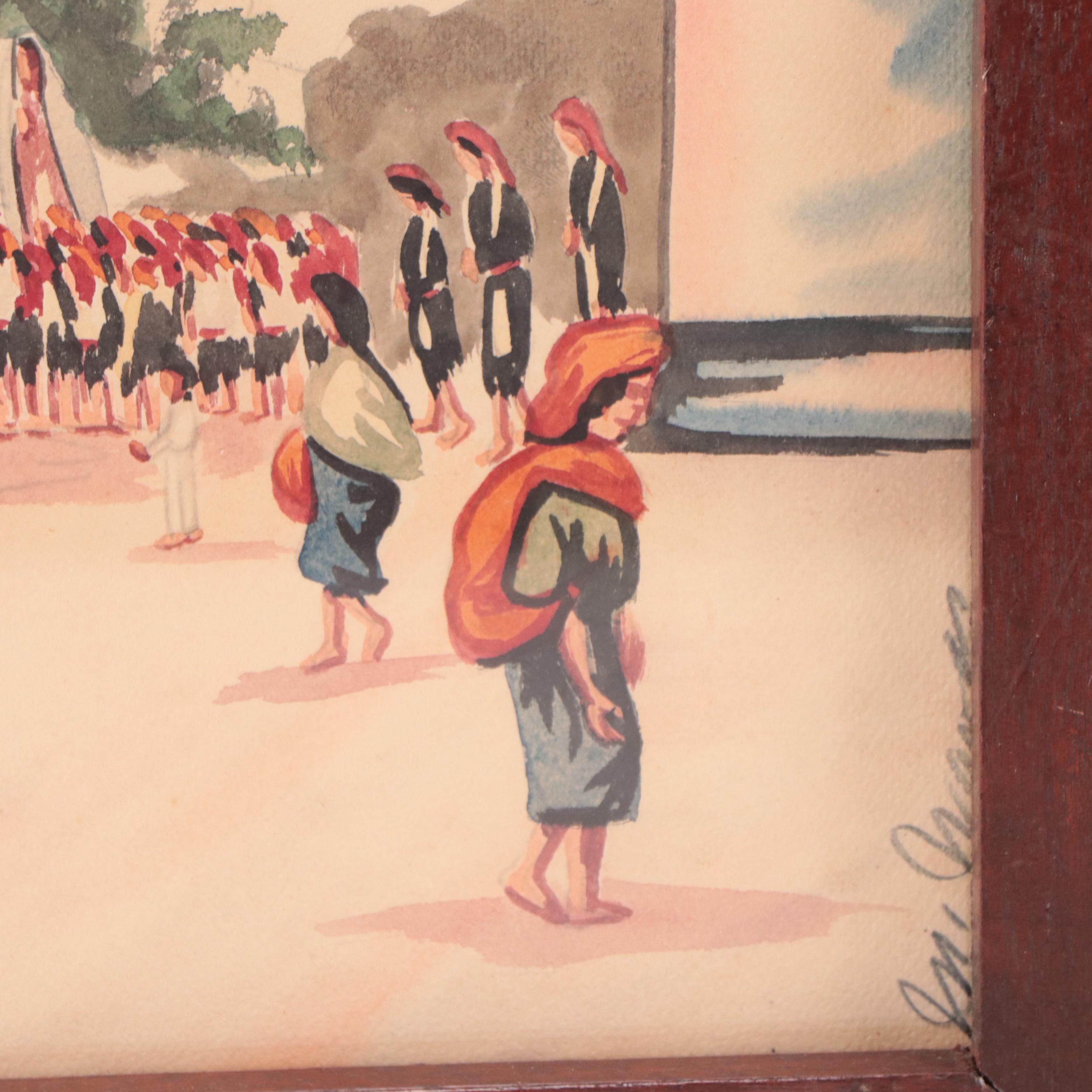 Guatemalan Landscape Watercolor Paintings