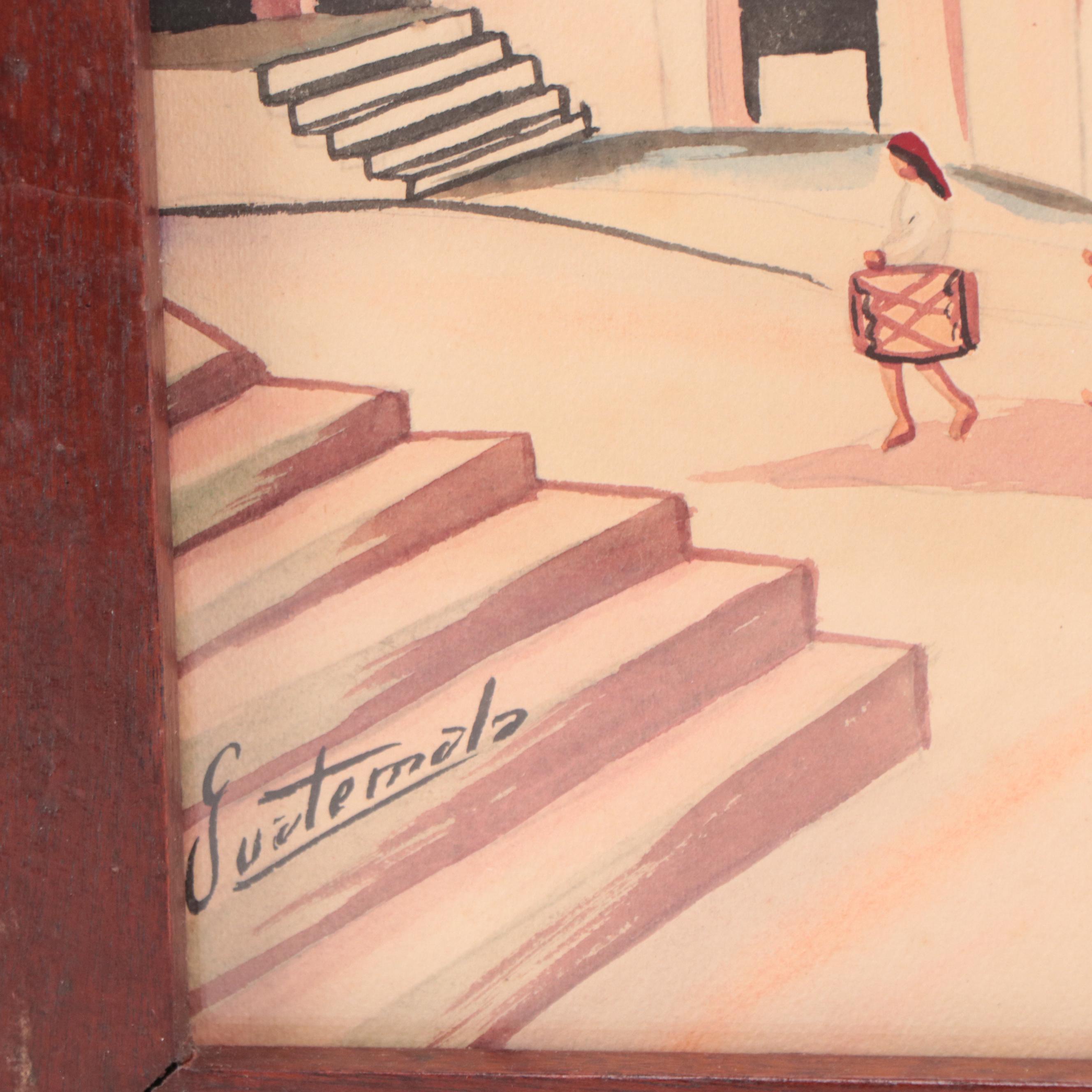 Guatemalan Landscape Watercolor Paintings