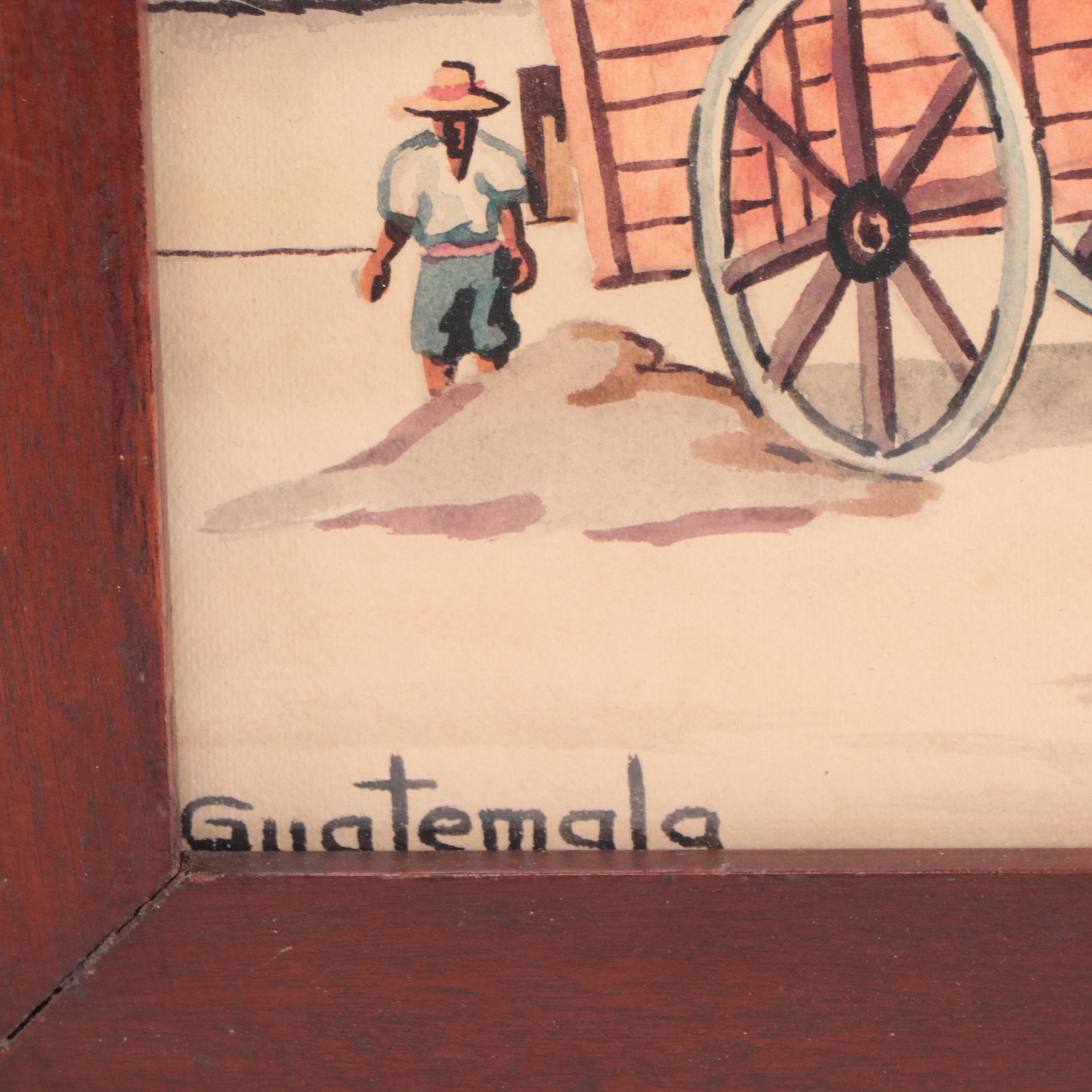 Guatemalan Landscape Watercolor Paintings