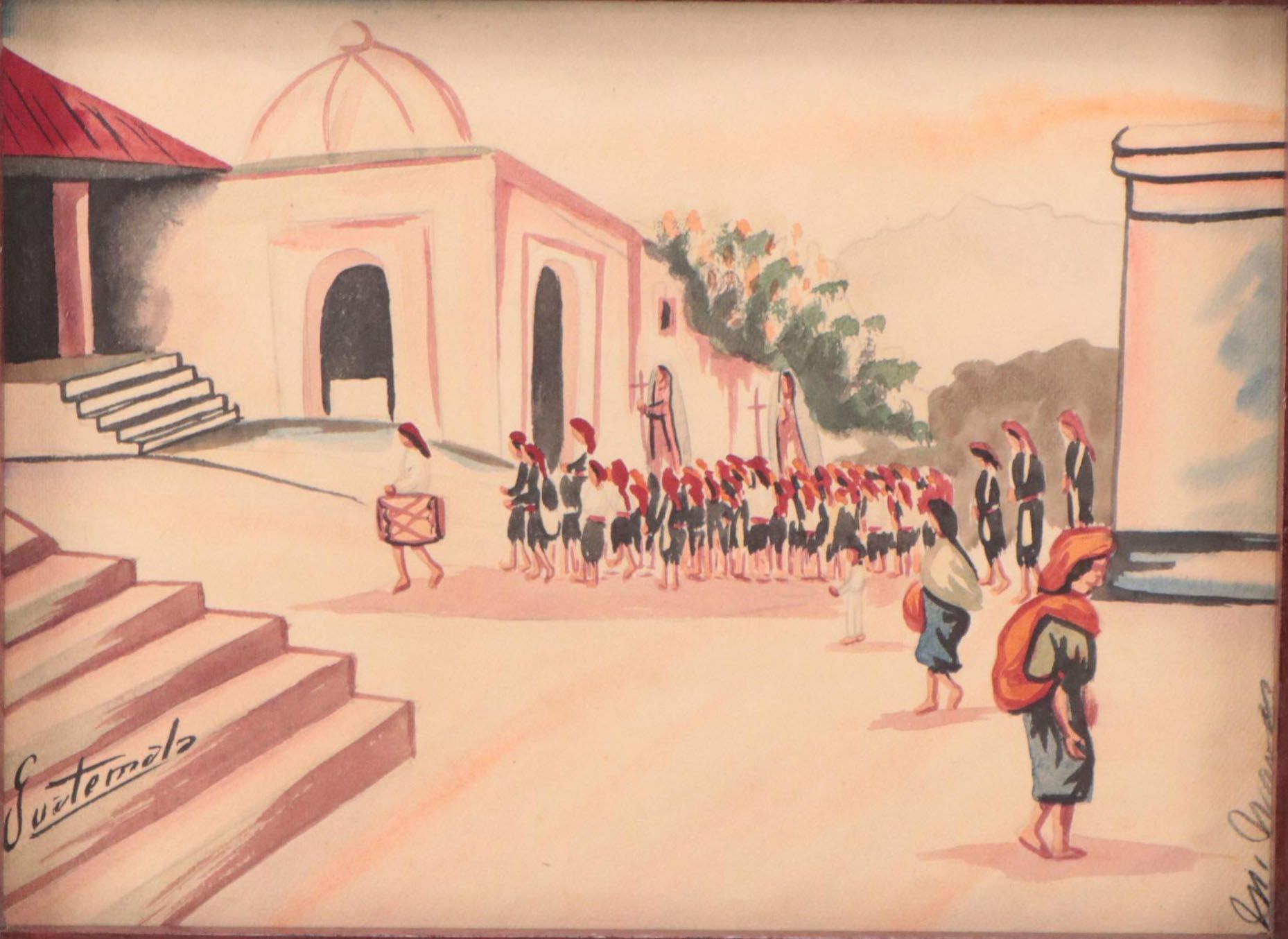 Guatemalan Landscape Watercolor Paintings