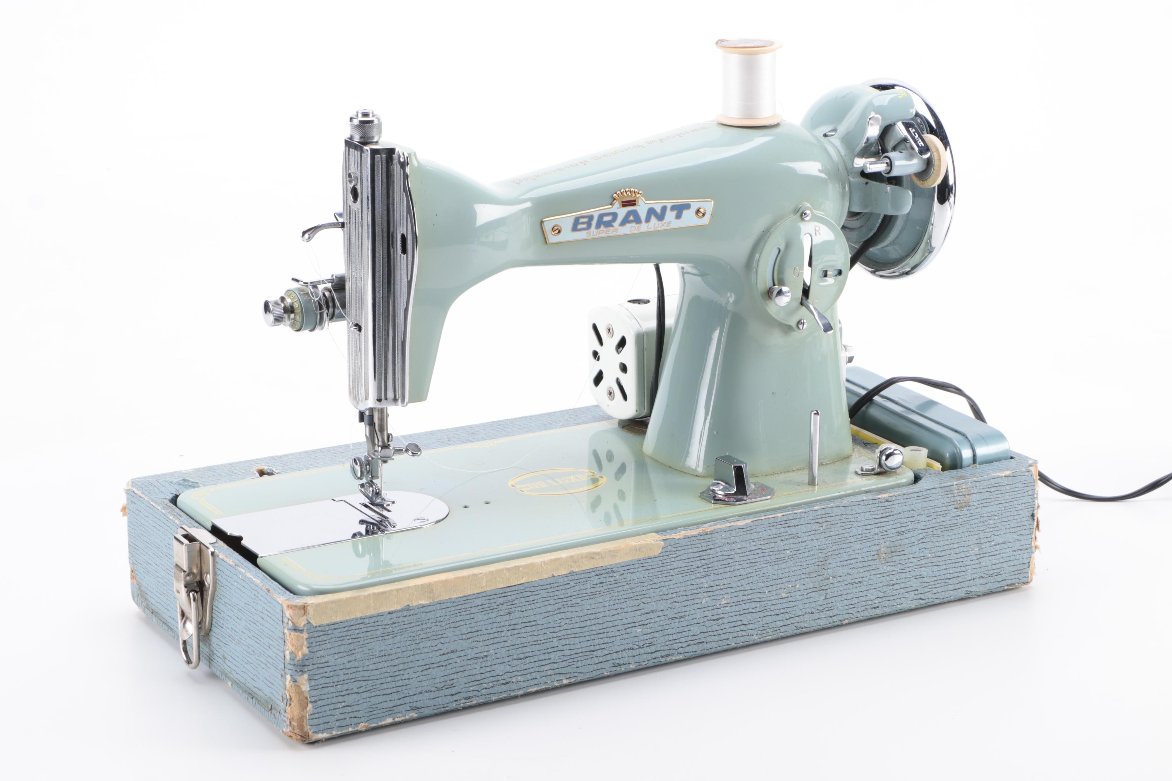 Brant De Luxe Precision Sewing Machine with Accessories, Mid-Late 20th Century
