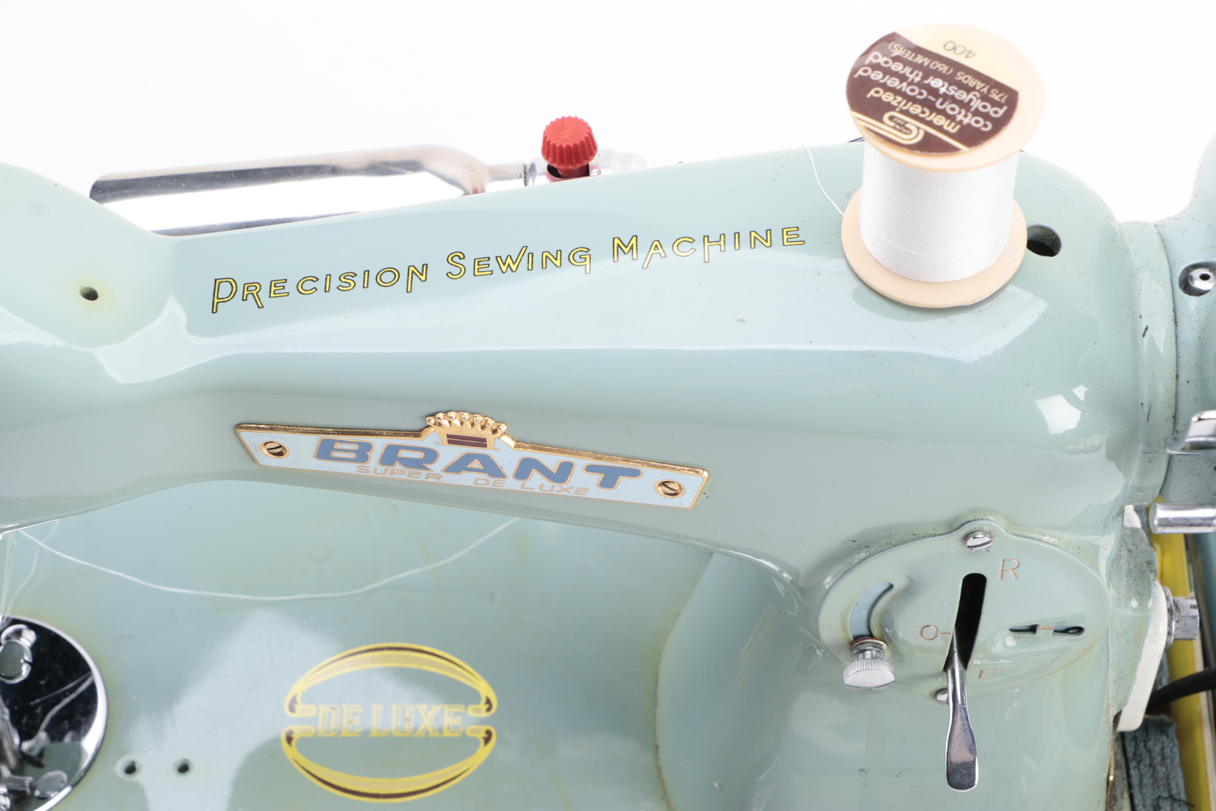Brant De Luxe Precision Sewing Machine with Accessories, Mid-Late 20th Century