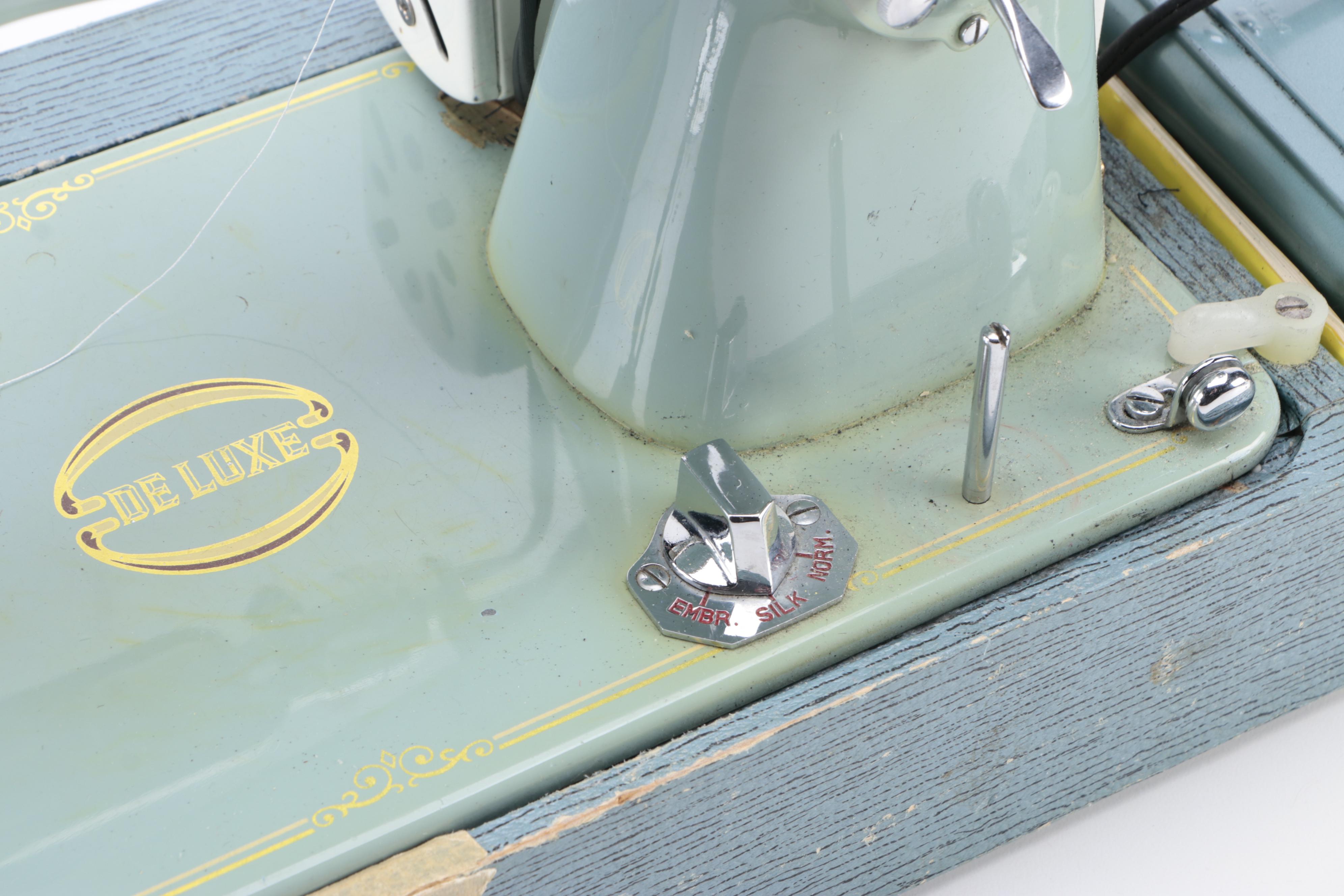 Brant De Luxe Precision Sewing Machine with Accessories, Mid-Late 20th Century