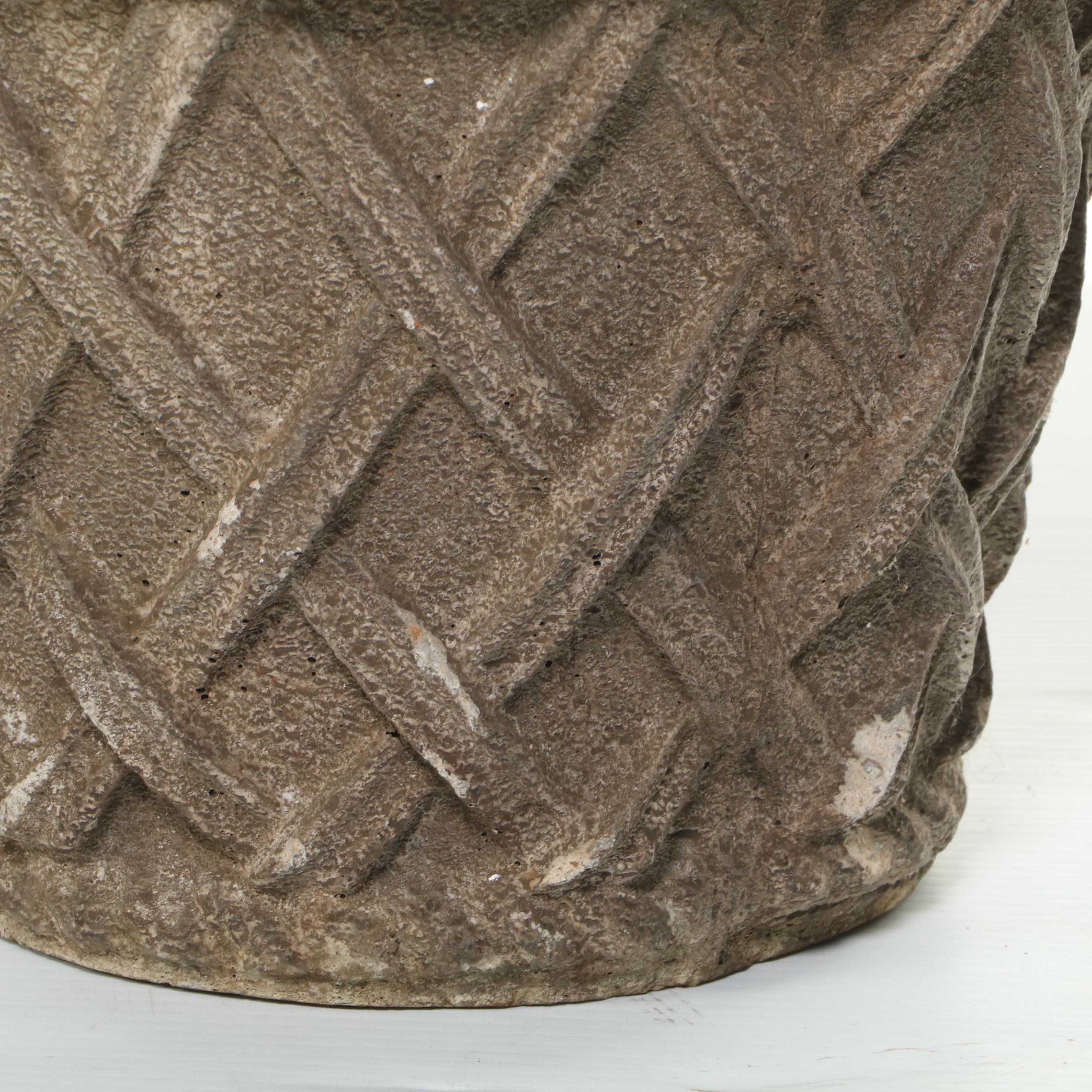 Cast Concrete Basketweave Outdoor Planters