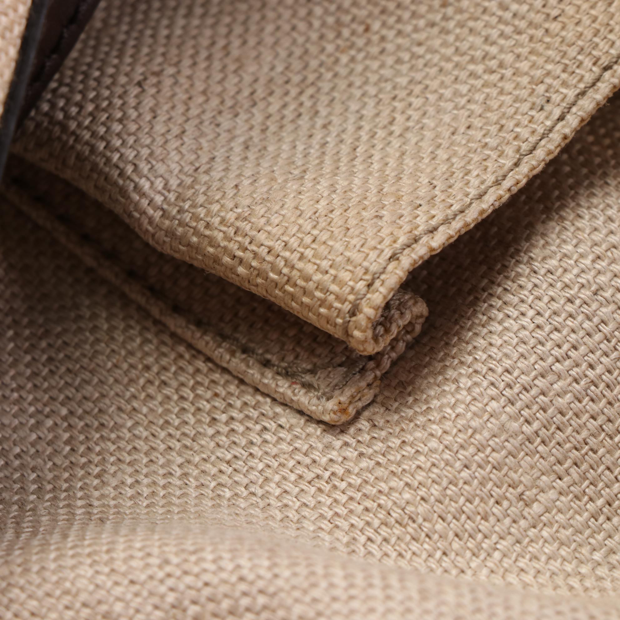 Gucci Tote Bag in Canvas and Brown Leather with Pouch