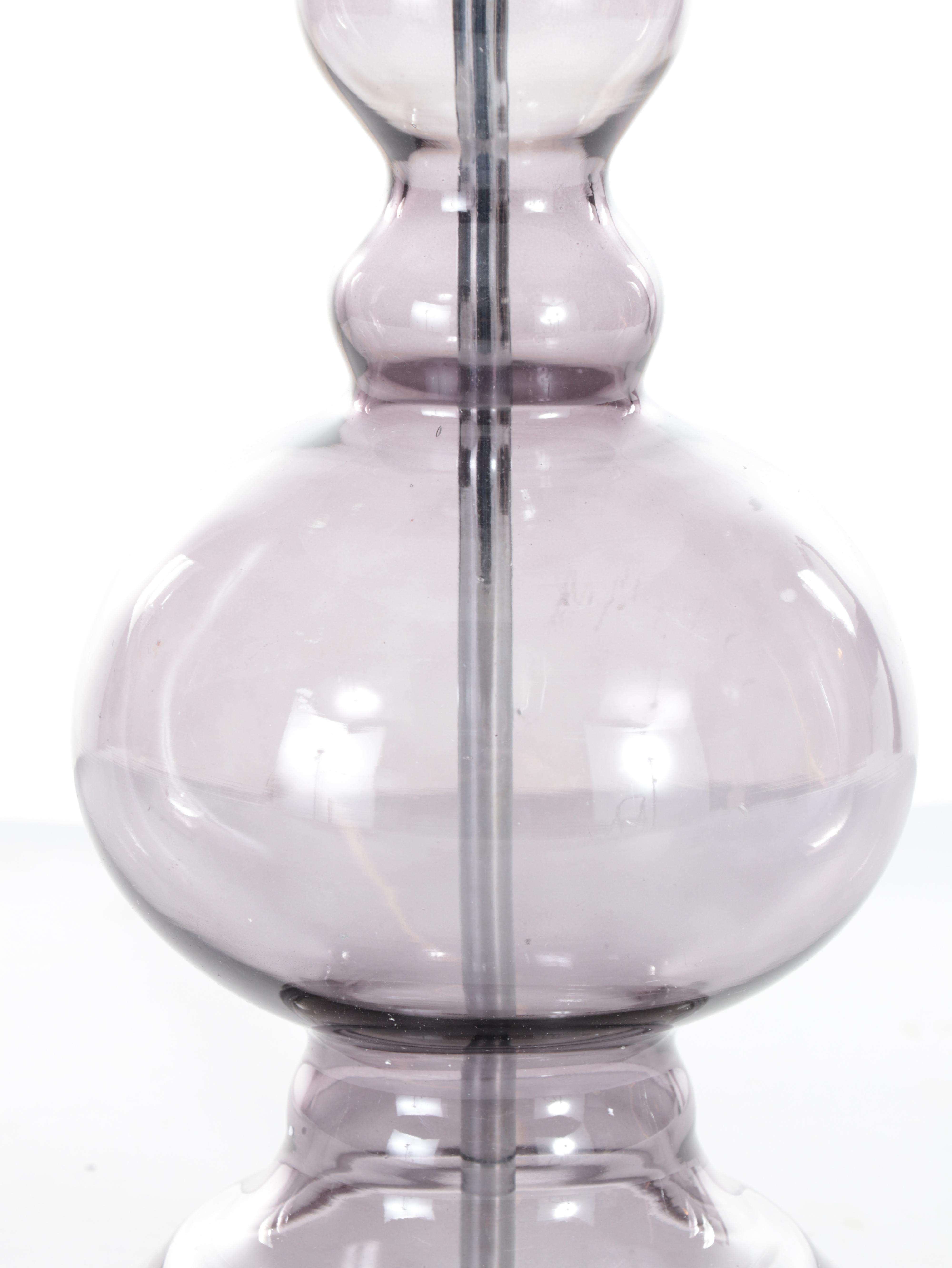 Jonathan Y "Genie" Glass Lamp With Drum Shade, Contemporary