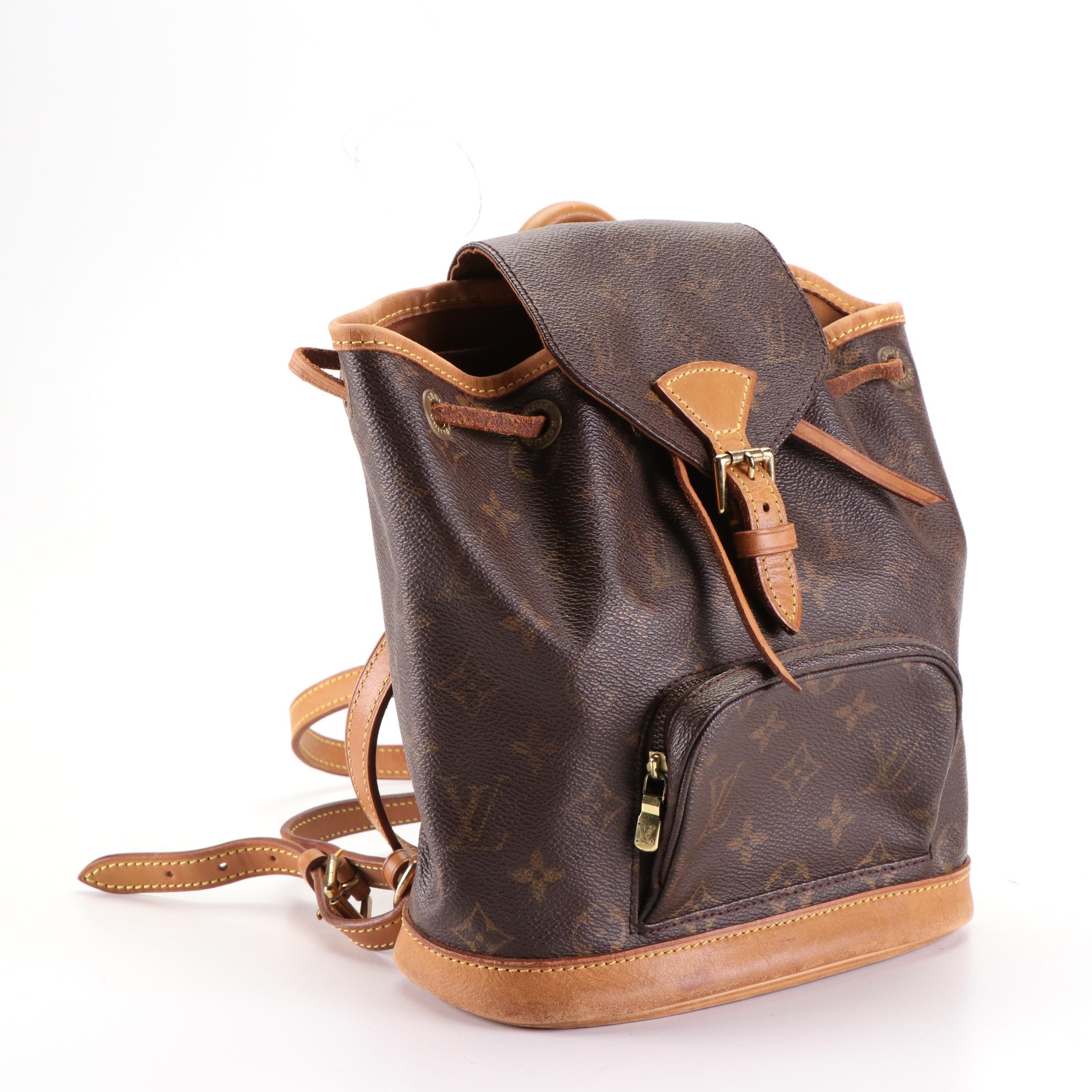Louis Vuitton Montsouris PM Backpack in Monogram Canvas and Leather
