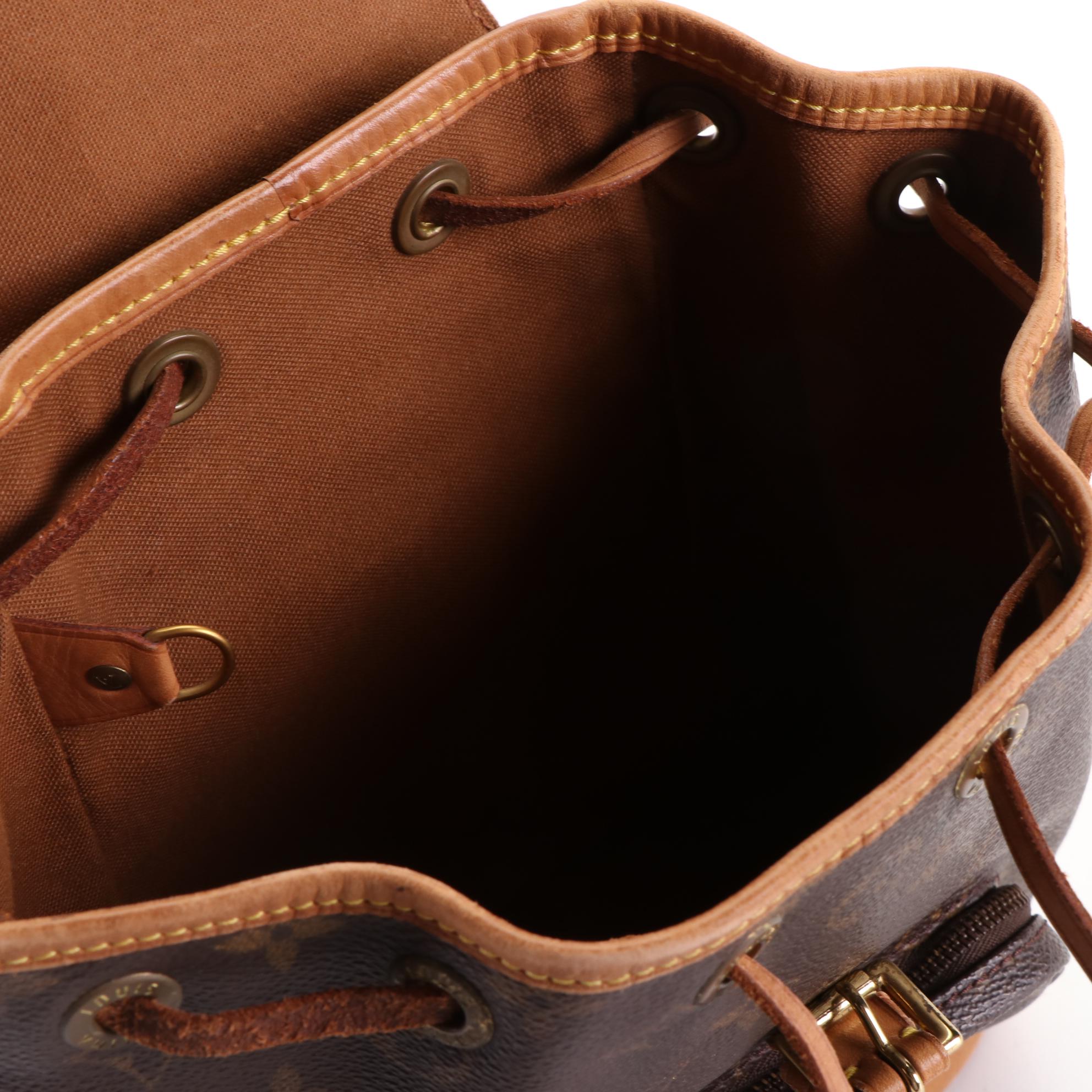 Louis Vuitton Montsouris PM Backpack in Monogram Canvas and Leather