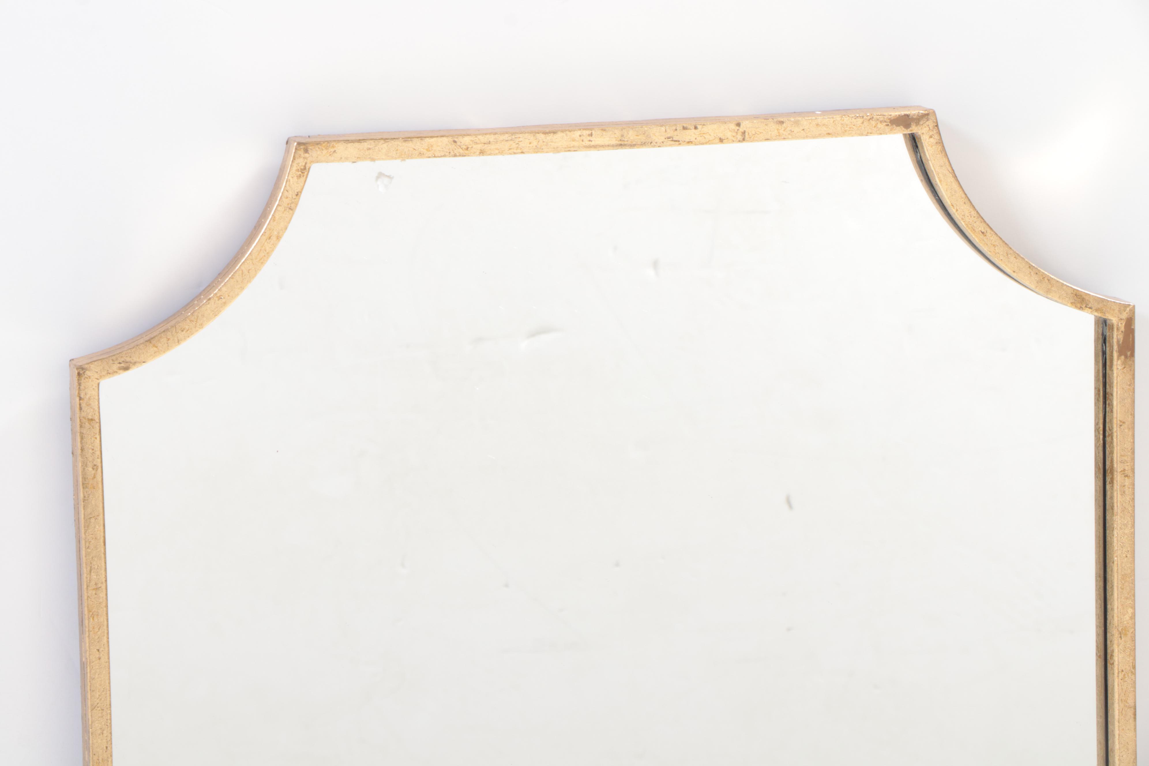 Gilt Metal Finish Bathroom Vanity Wall Mirror