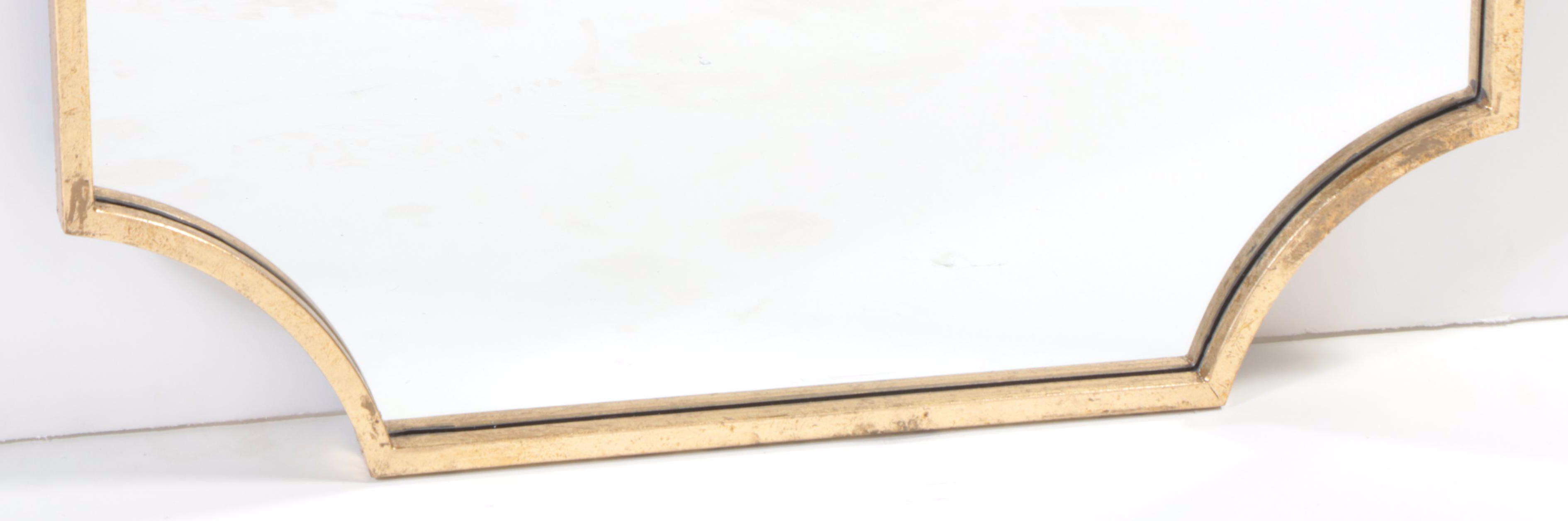 Gilt Metal Finish Bathroom Vanity Wall Mirror