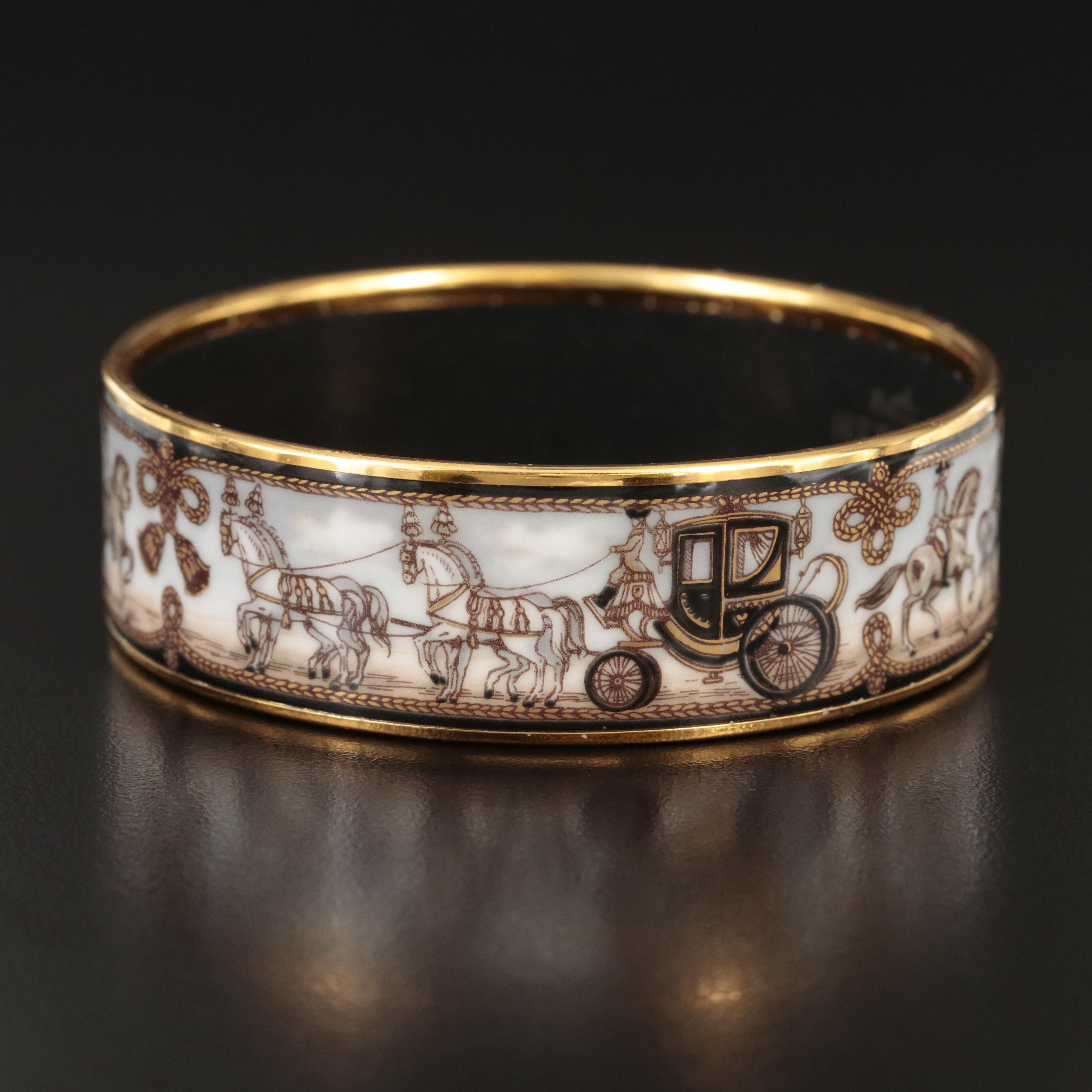 Hermès Wide Horse and Carriage Bangle