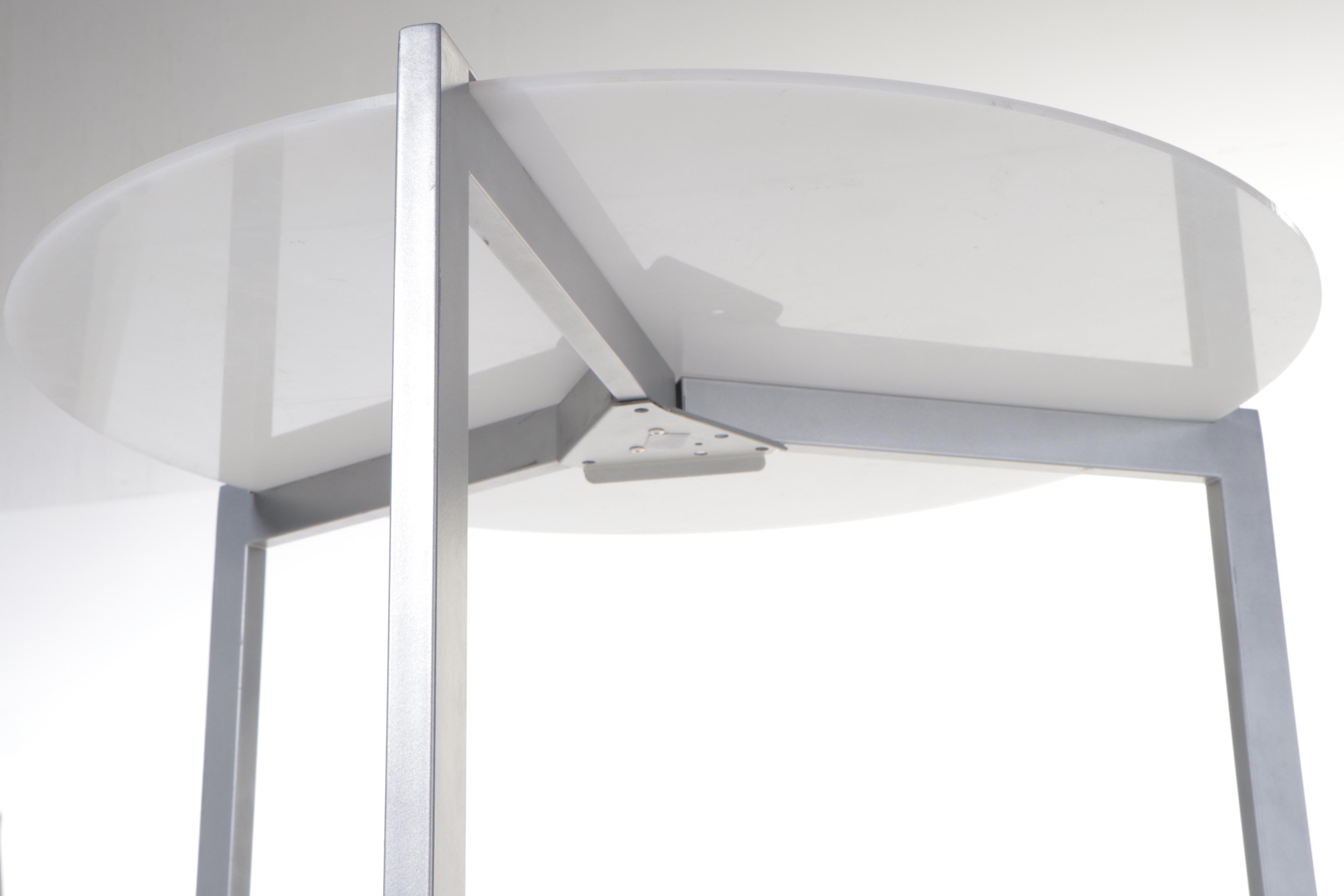 Pair of Metal and Acrylic Four-Tier Display Towers