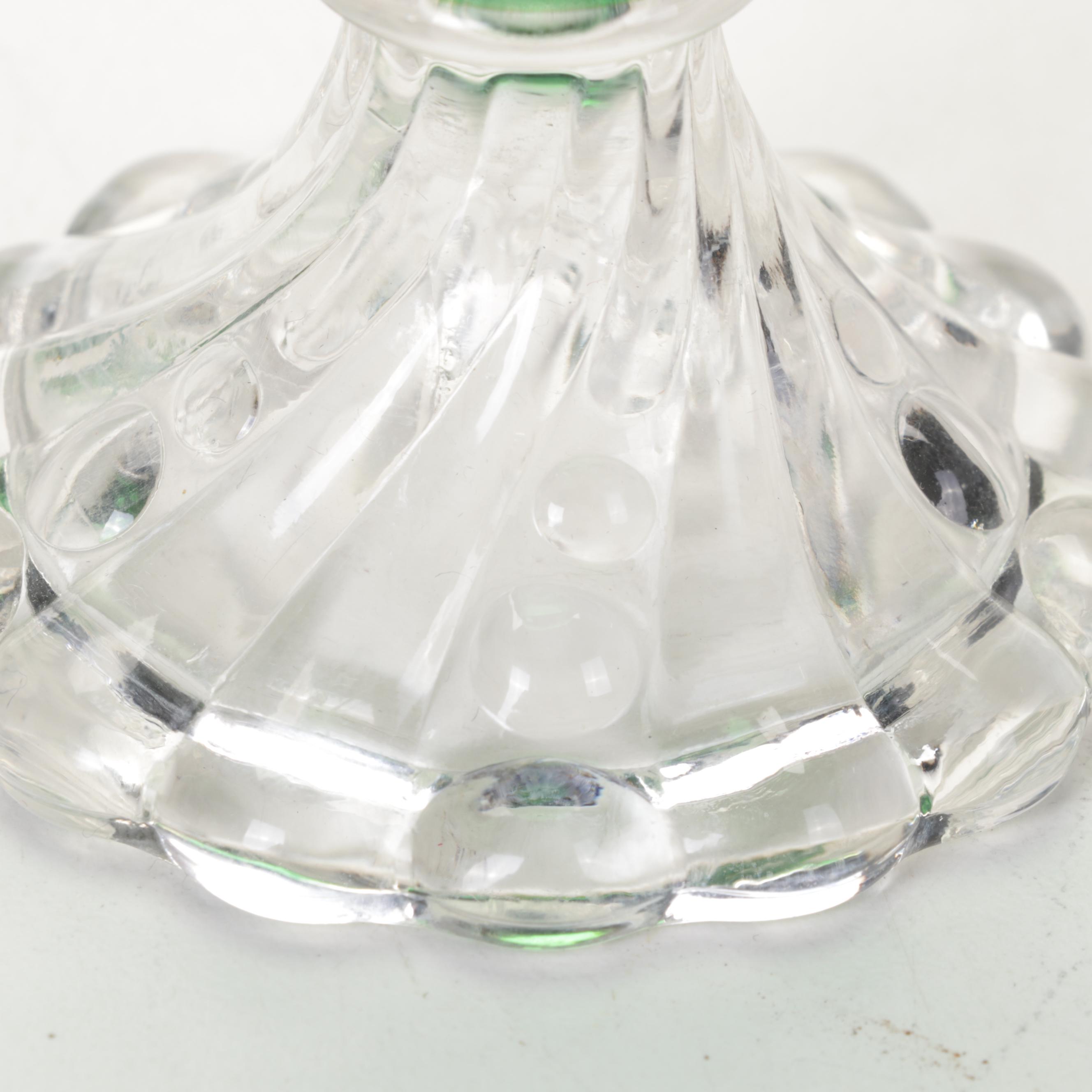 Anchor Hocking "Burple" Green Glass Parfait Glasses, Late 20th Century