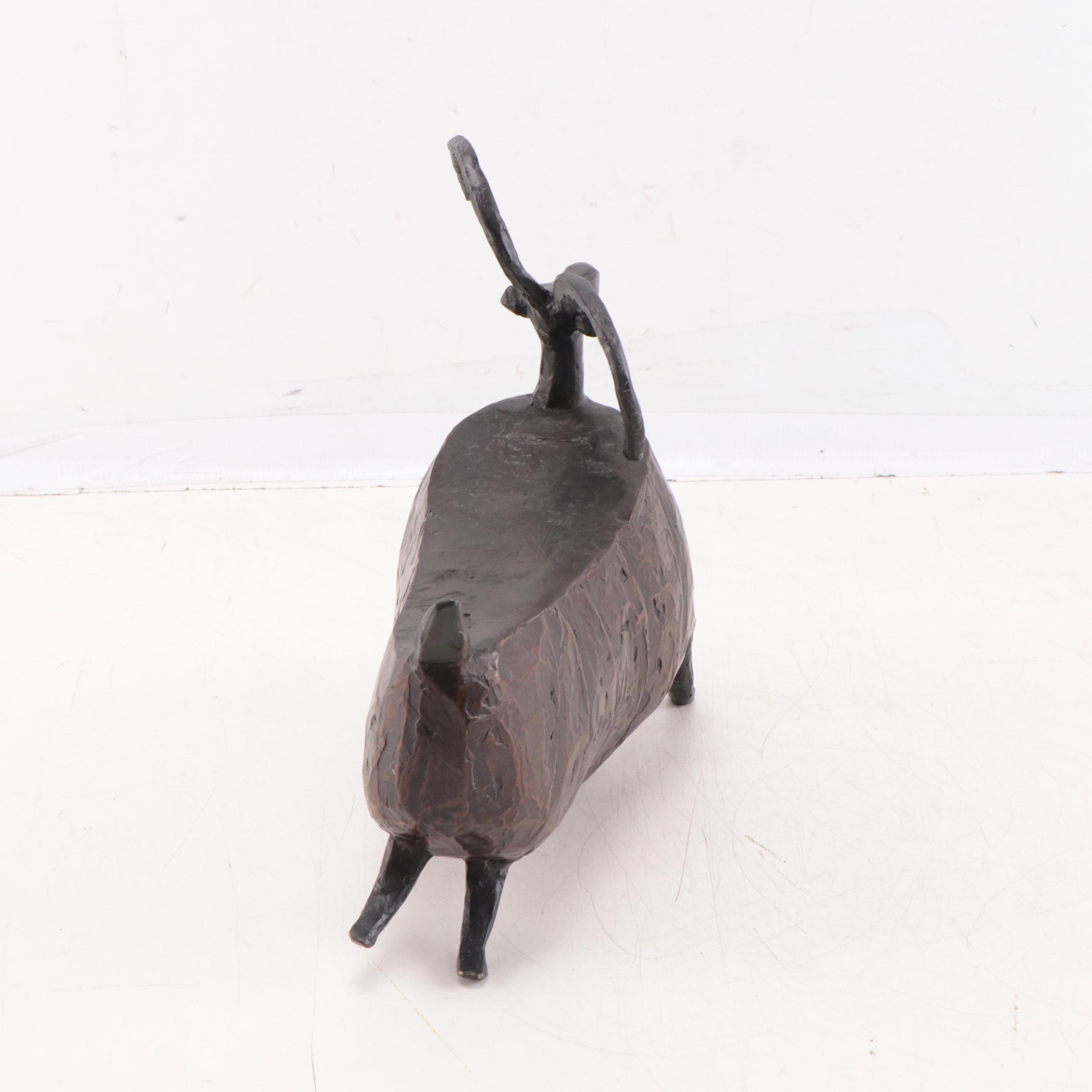 Jill Shwaiko Bronze Sculpture "Dancing Sheep"
