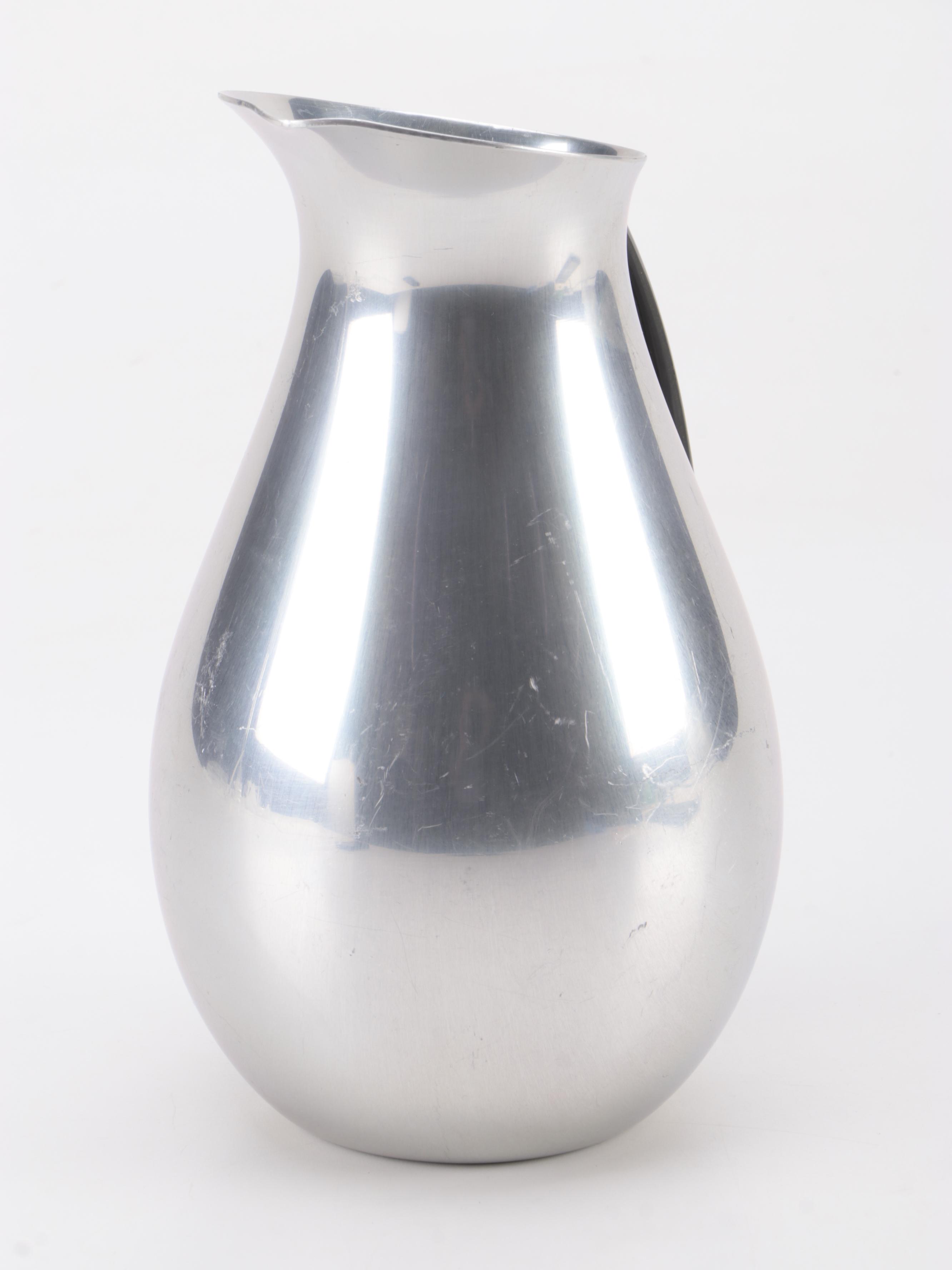 Puralum Italian Aluminum Water Pitcher, Mid-20th Century