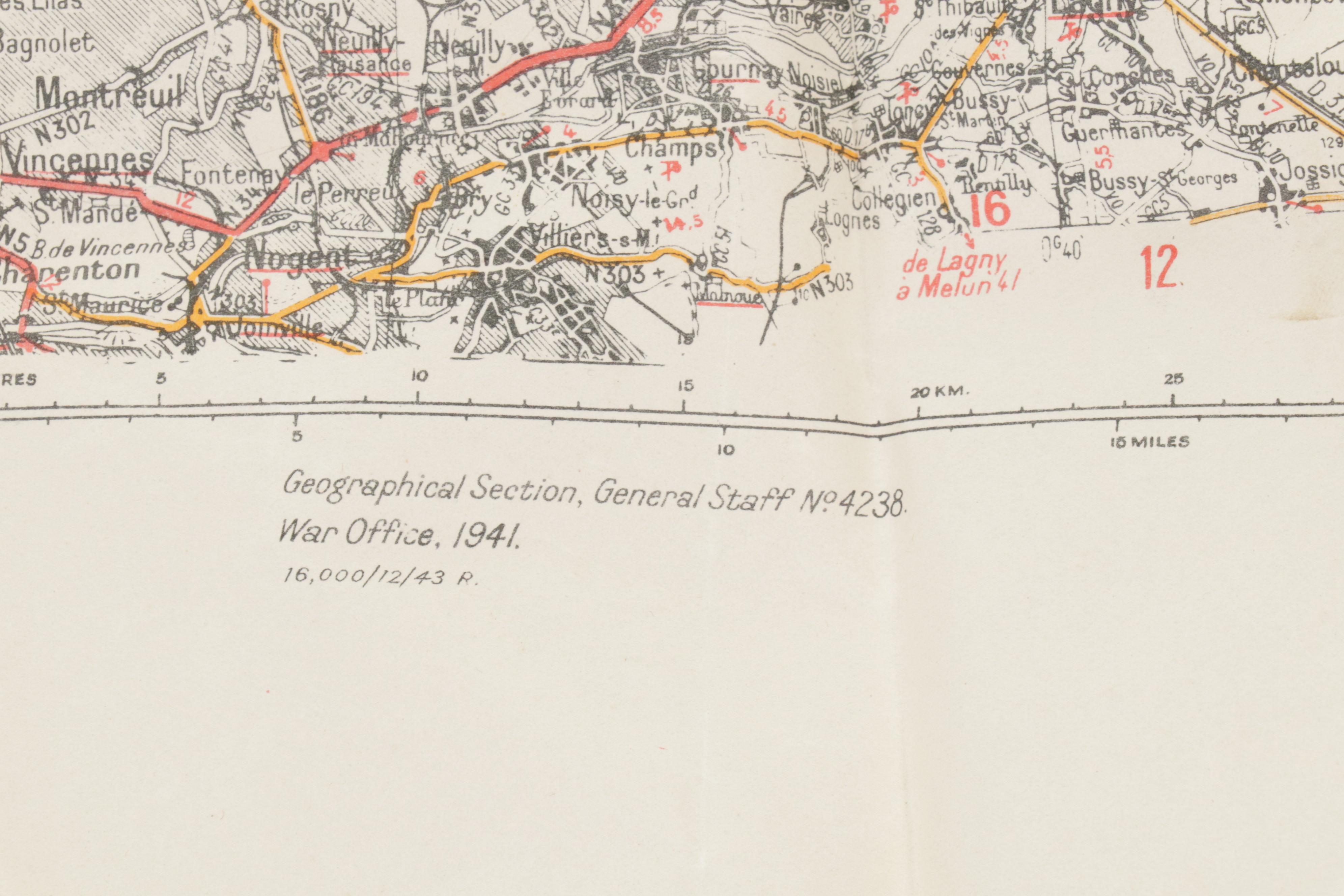 US War Office and Other World War 2 Era Maps of France, circa 1944