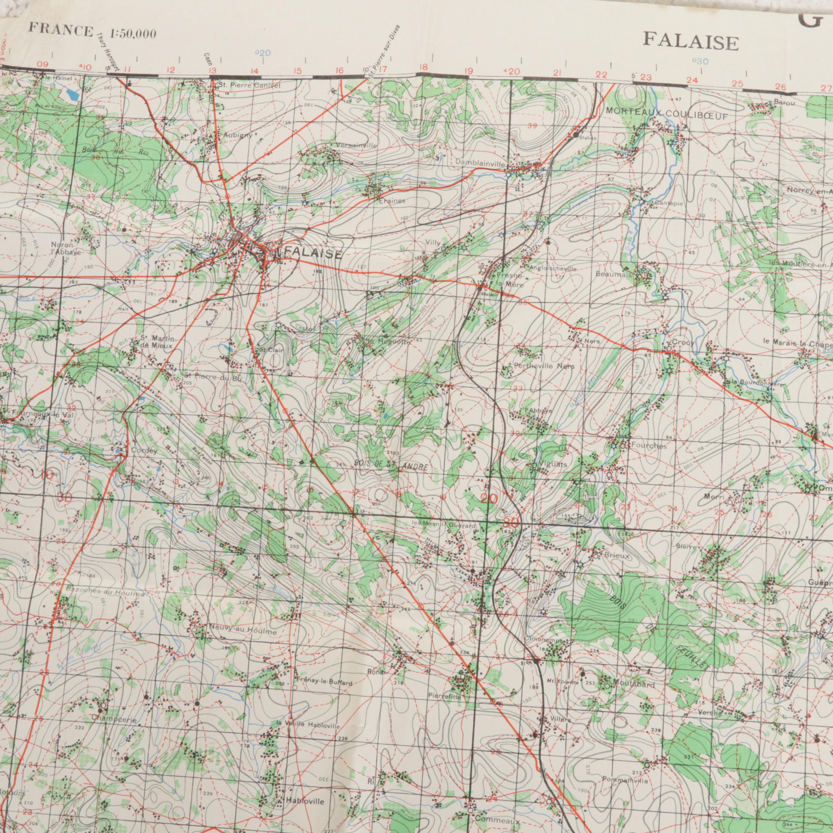 US War Office and Other World War 2 Era Maps of France, circa 1944