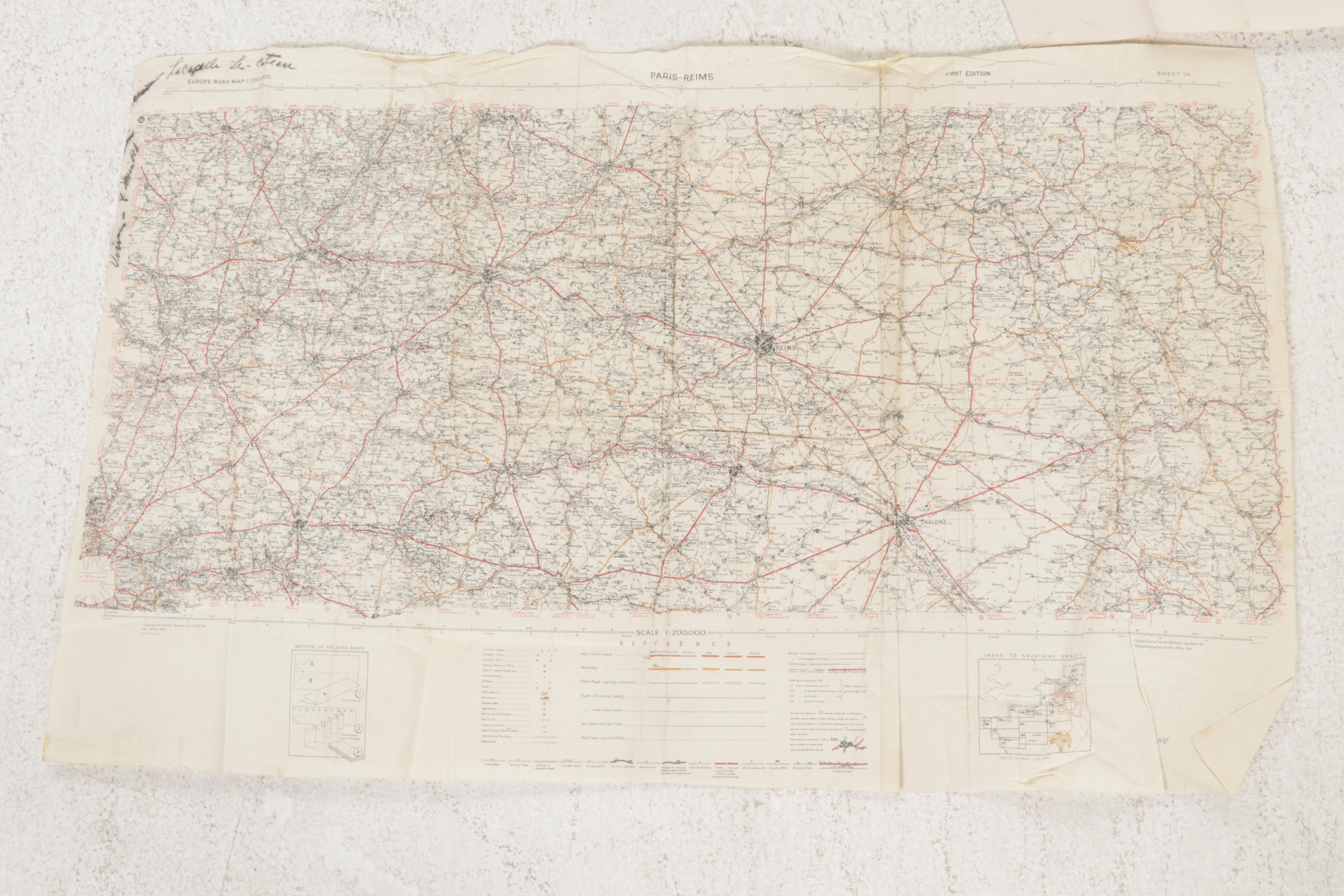 US War Office and Other World War 2 Era Maps of France, circa 1944