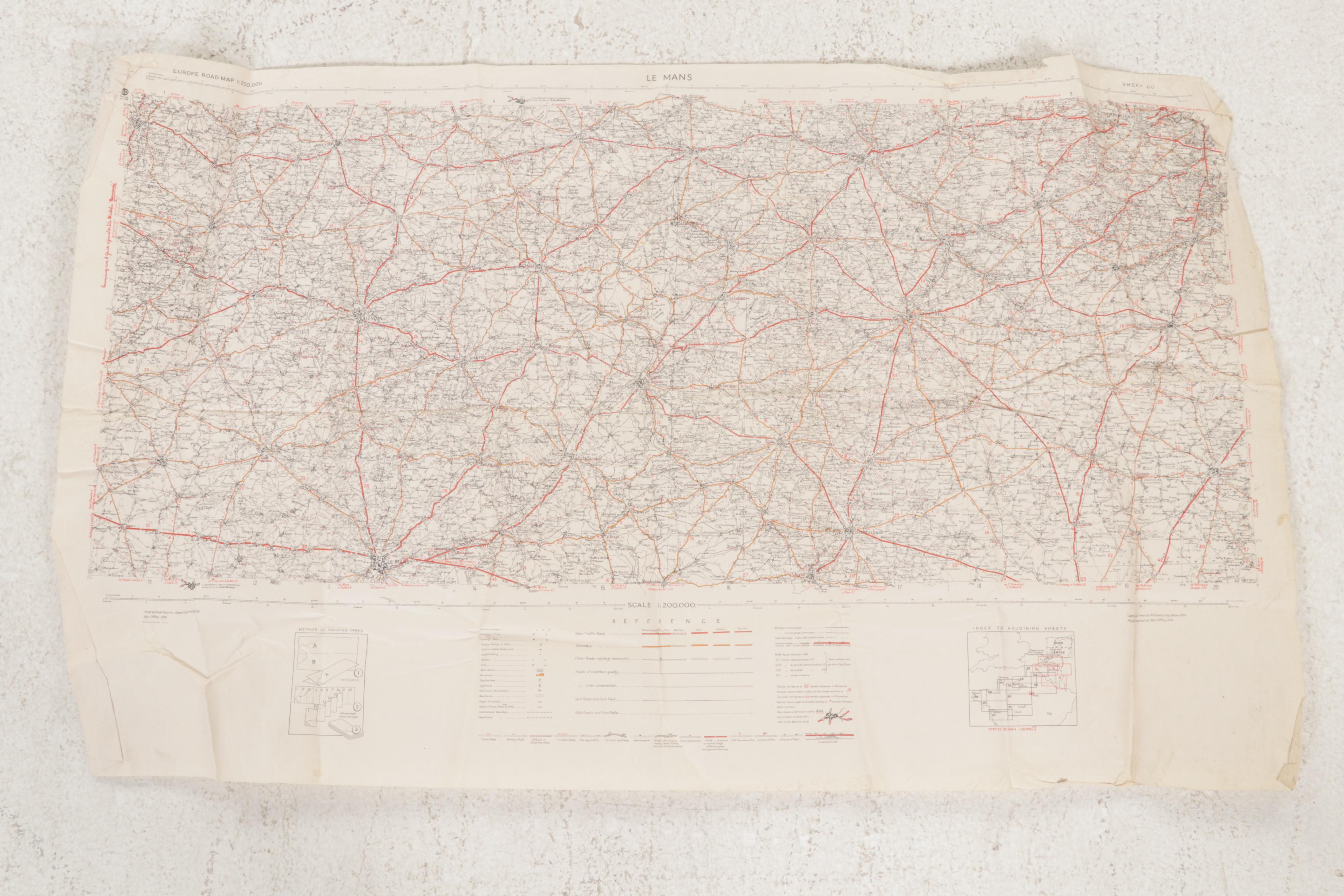 US War Office and Other World War 2 Era Maps of France, circa 1944