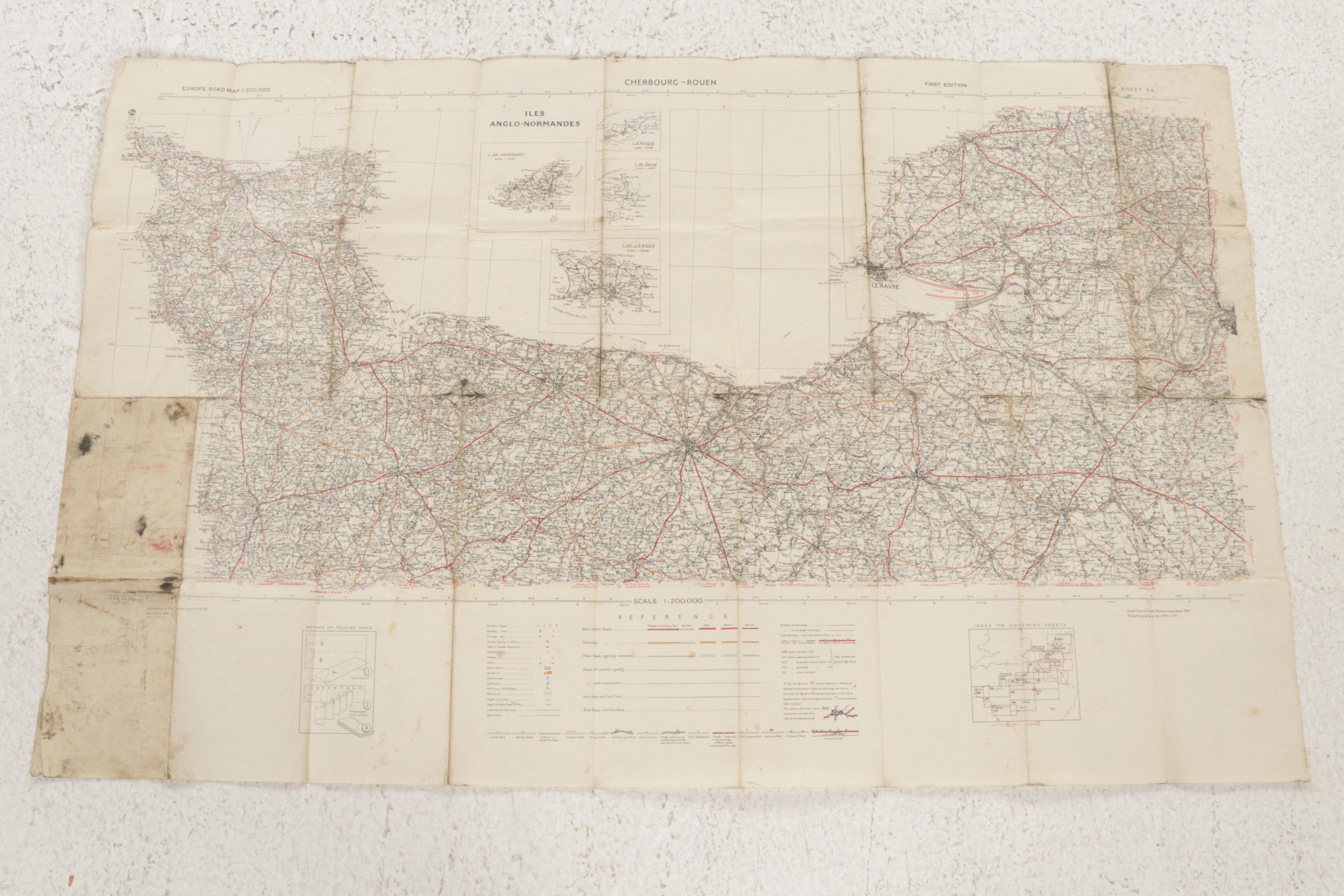 US War Office and Other World War 2 Era Maps of France, circa 1944