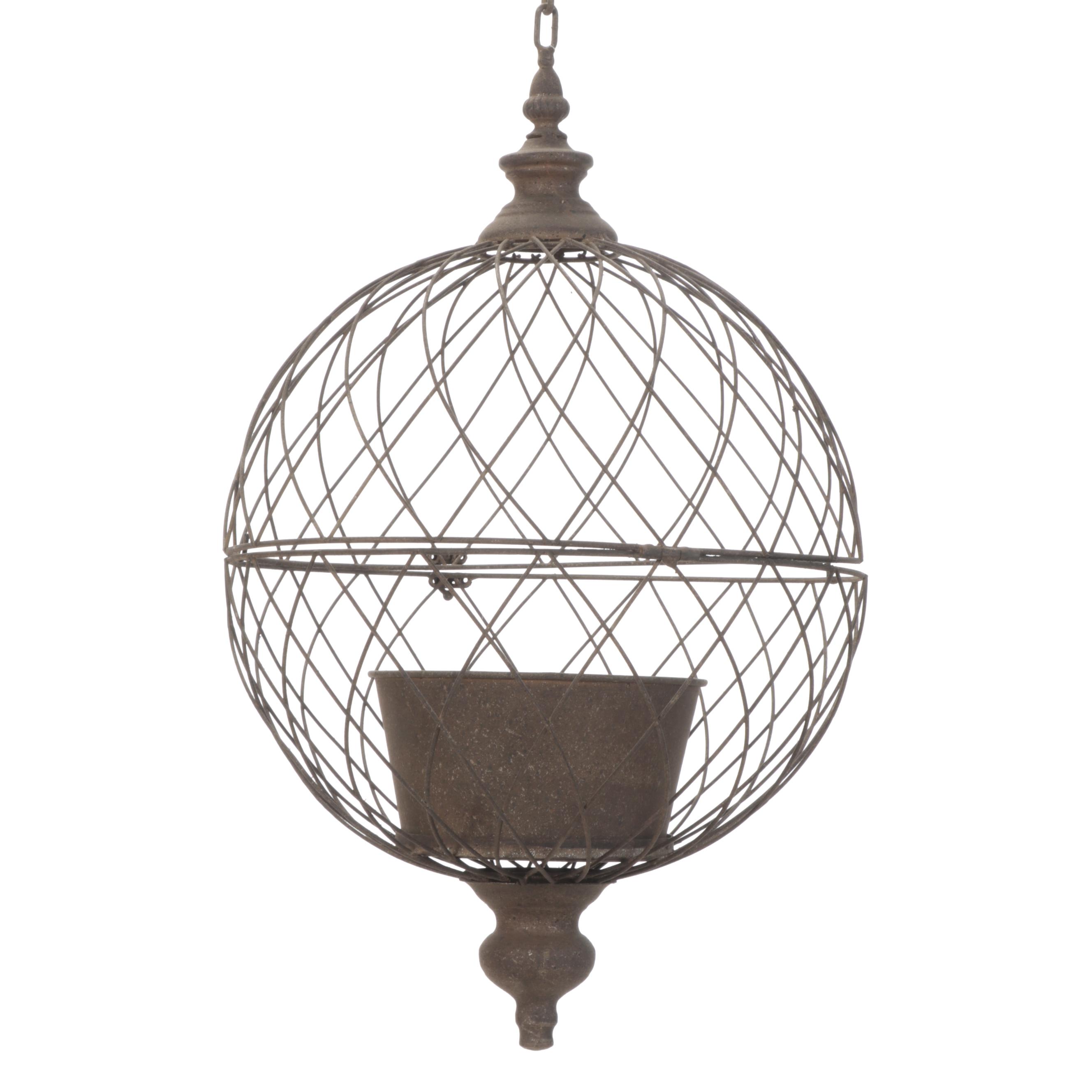 Metal Wire Orb Cage Hanging Planters