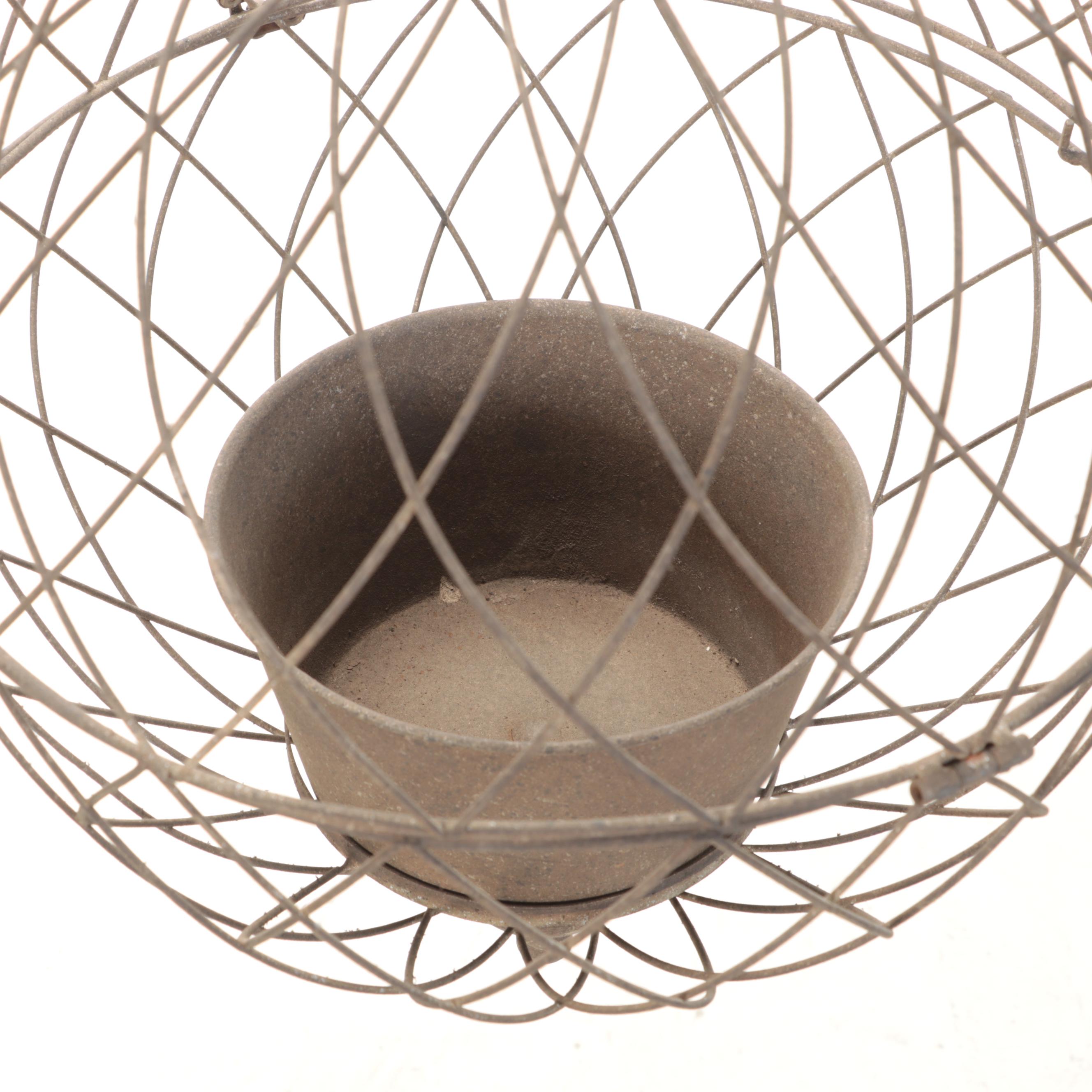 Metal Wire Orb Cage Hanging Planters