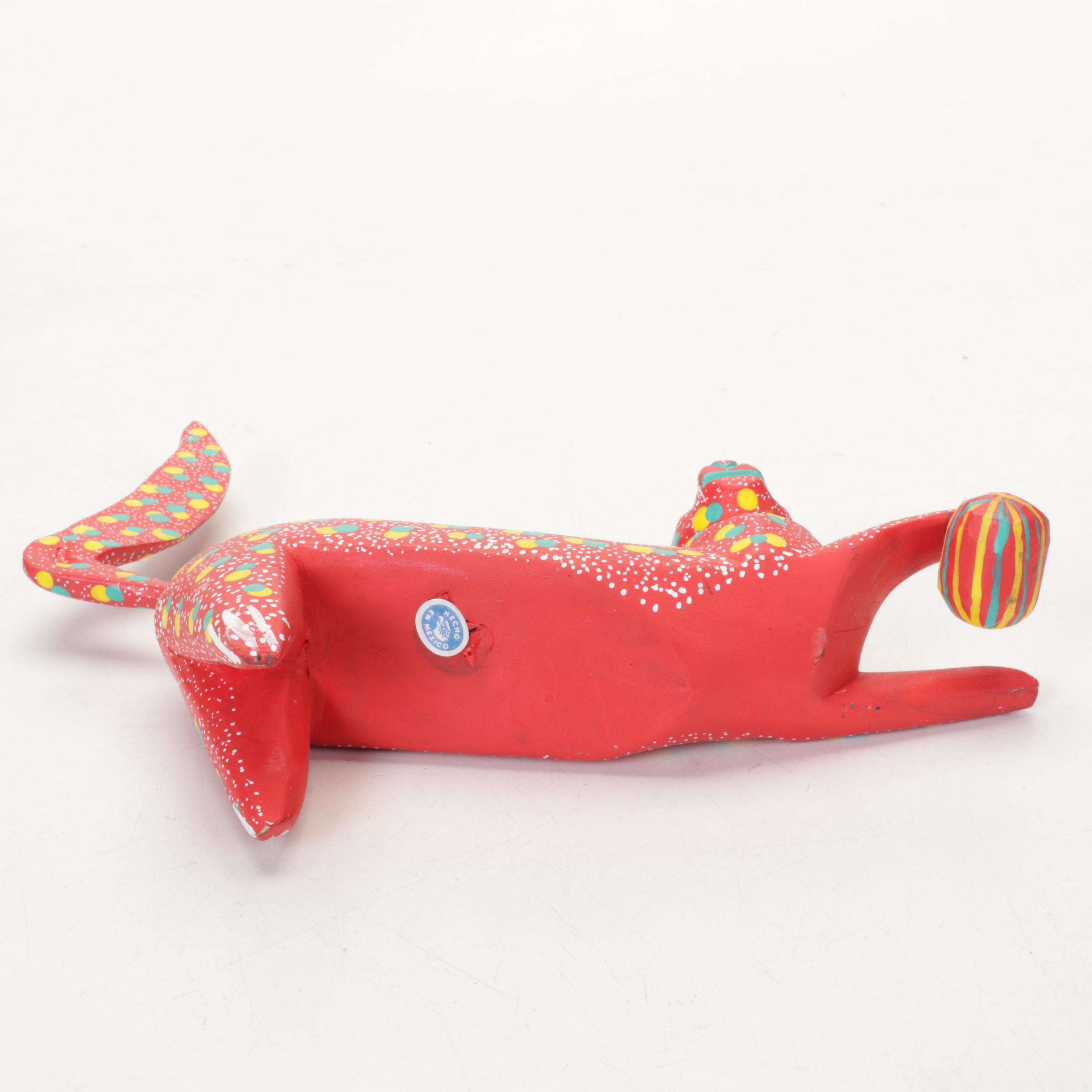 Mexican Alebrijes Folk Art Hand-Painted Carved Wood Figurines